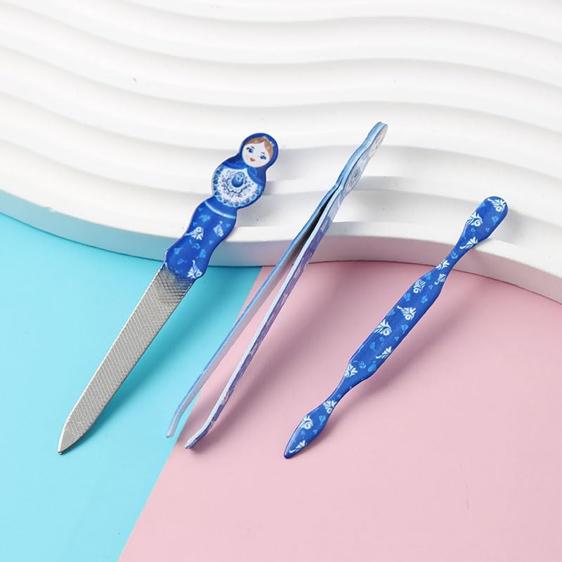 NOIAFZY 7Pcs Traditional Russian Nesting Design Nail Clippers Manicure Set Nail Scissors image number 1