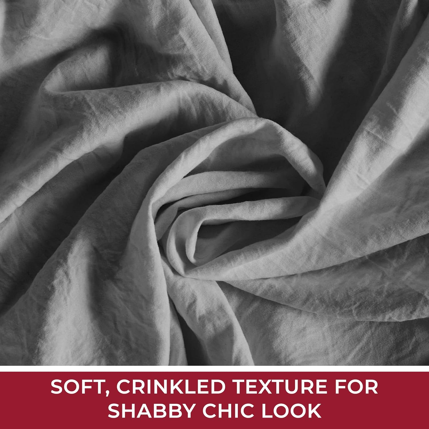 Mellanni Multi-Ruffled King Comforter Set - 3-Pieces: 1 Bedspread & 2 Shams - Shabby Chic Bedding Set - 30" Deep Bedskirt for Total Coverage - Durable and Comfortable Chic Bedspreads (King, Gray) image number 4