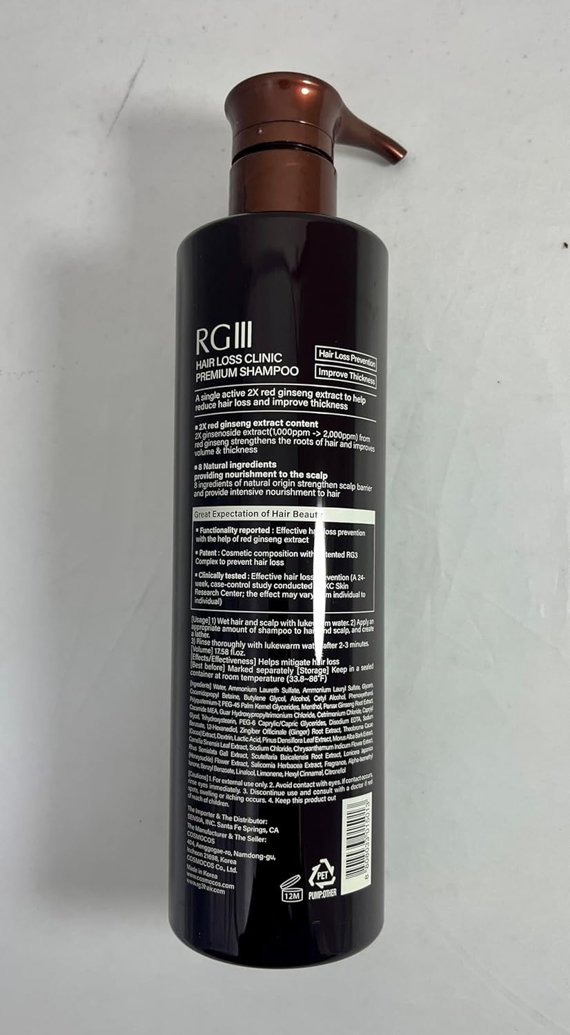 RG3 RGIII PREMIUM HAIR LOSS CLINIC SHAMPOO (ONE BOTTLE) image number 4