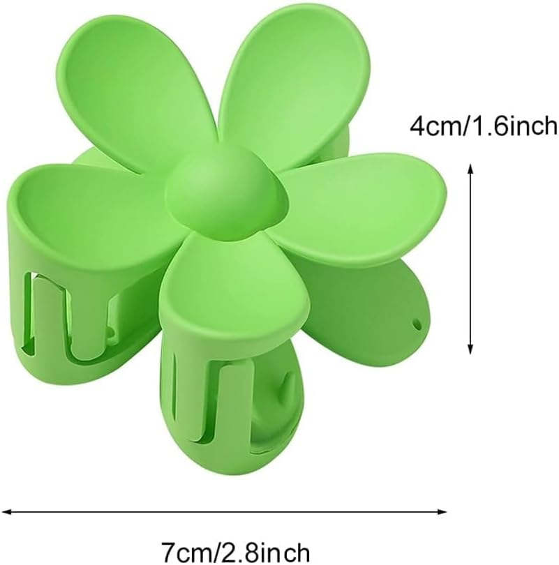 Matte Flower Shape Hair Clips, Large Plastic Hair Claws, Non-Slip Hair Clips for Women