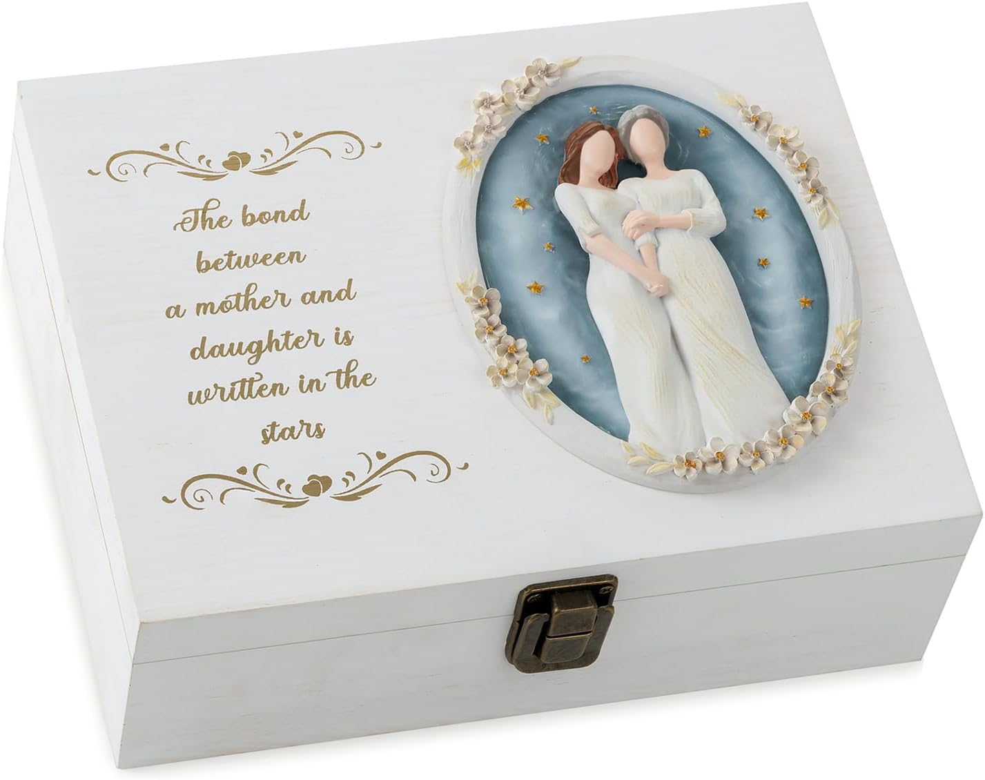 Mother Daughter Gifts - Mother of the Bride Gifts for Wedding - Daughter Birthday Present - Sympathy Memorial Gift for Loss of Mom Wooden Memory Box for Keepsakes image number 5