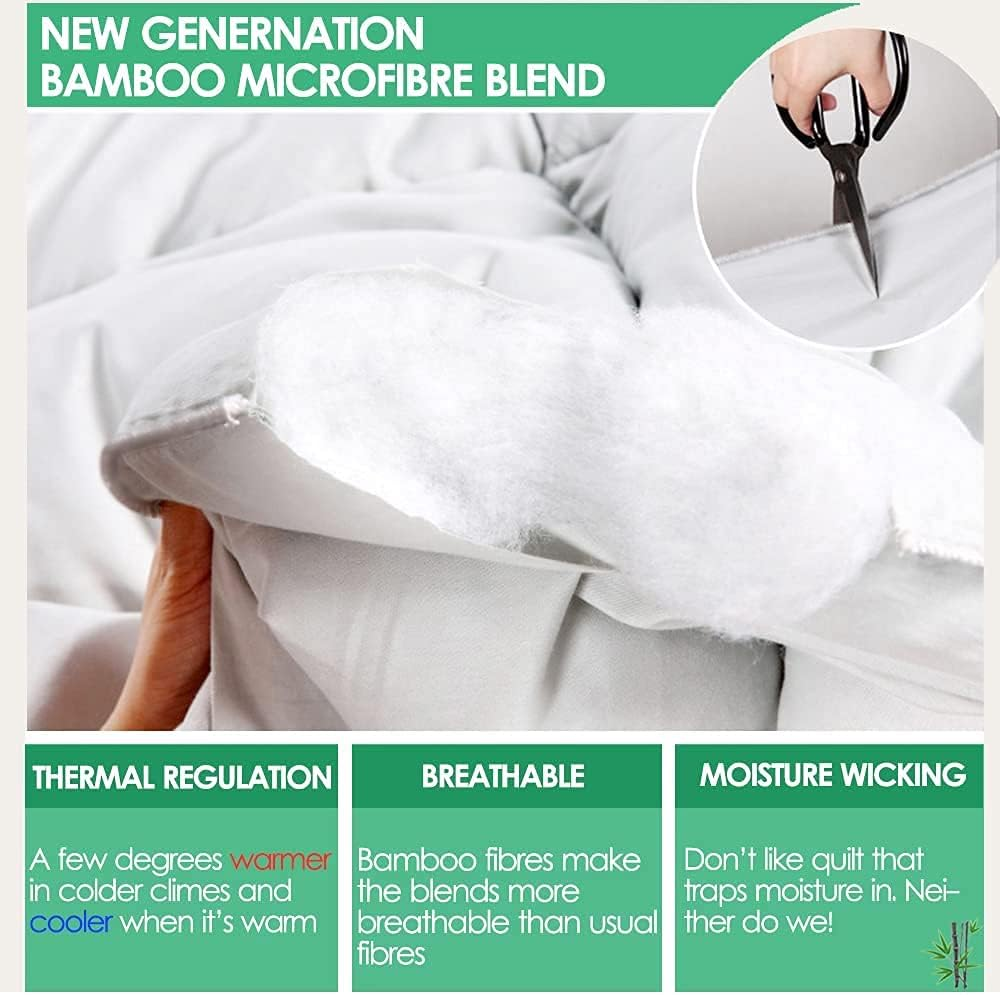 Aus Made 200GSM All Size Microfiber Microfibre Bamboo Blend Summer Quilt Duvet Doona (Single) image number 4