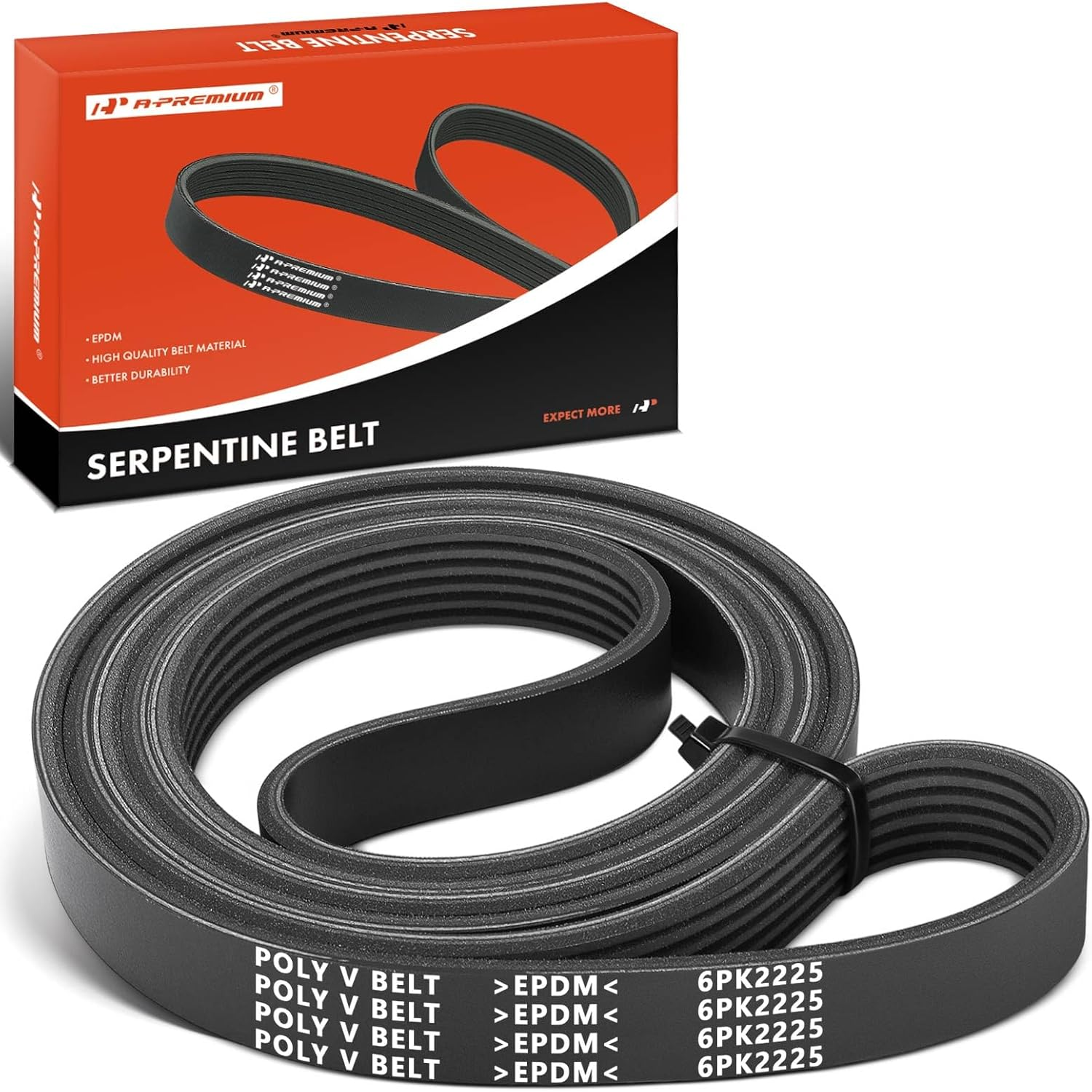 A-Premium Engine Serpentine Drive Belt Compatible with Jeep Wrangler 2012-2017, Wrangler JK & Mercedes-Benz C280, GLK350, GLE350, GLE400, ML350 & Chevrolet P30 & GMC P3500 & Mitsubishi Raider image number 3