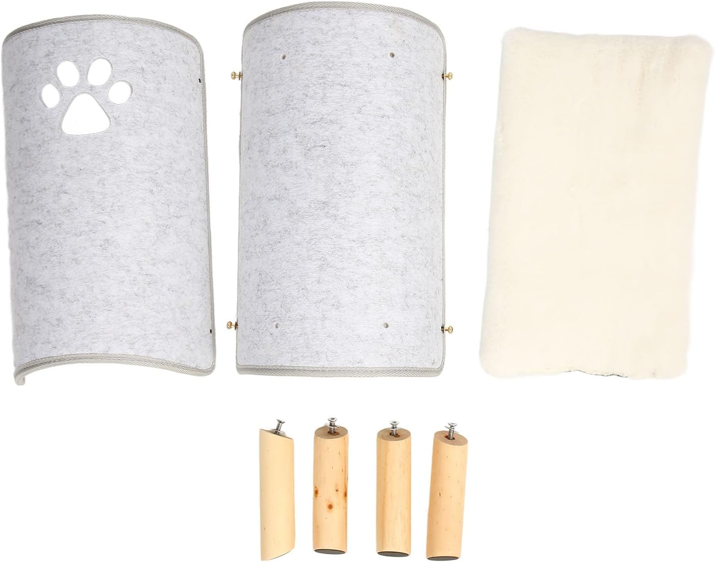 Cat Tunnel Bed, Pet Felt Tunnel Bed, Nonslip Design, Soft Comfortable, with Wooden Legs, with Plush Cushion for All Seasons, for Small Dogs Cats, 6.9X14.2X9.8In image number 6