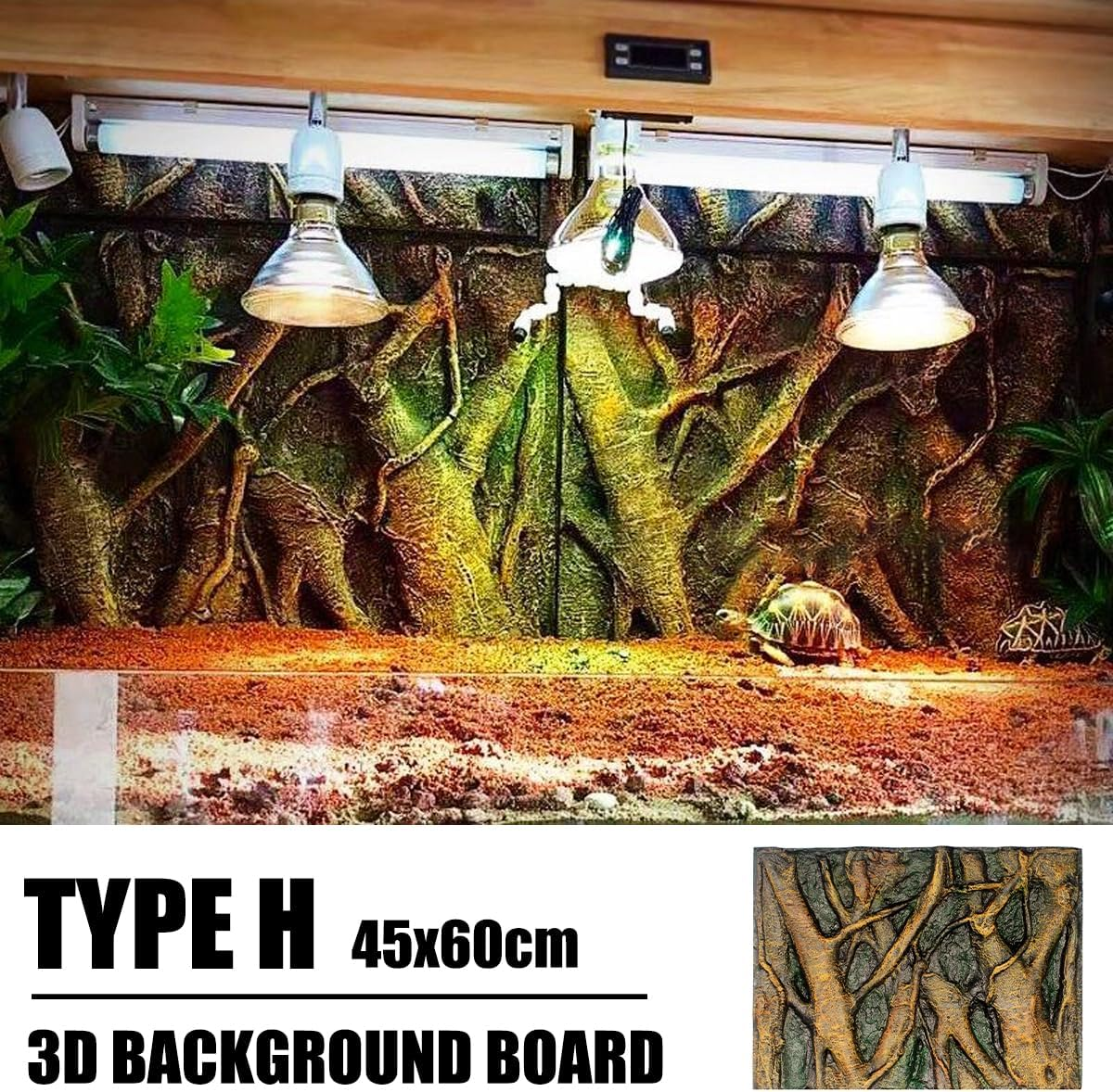 AIMALL 3D Foam Backgrounds for Pet Reptile Tanks, 9 Styles Available, Durable and Non-Toxic Habitat Decoration, Sizes up to 23.6X17.7 Inches - D image number 3