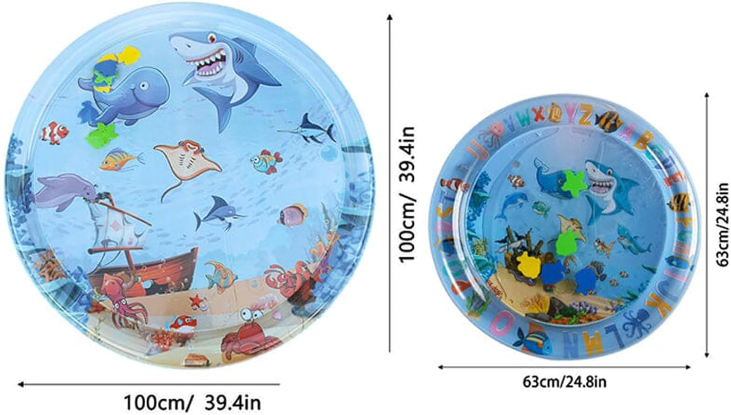 100 Cm Sensory Water Play Mat, Water Sensor Pad for Pets, Sea World Sensory Water Mat for Cats, Dogs, Large Inflatable Water Mat, Summer Interactive Water Toy for Pets image number 3