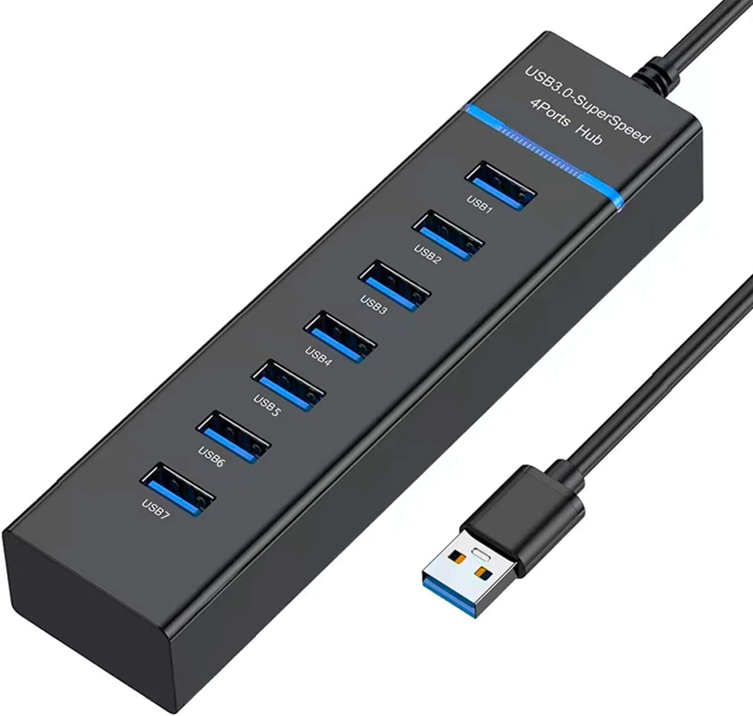 Aluminum 7 in 1 USB C Hub with USB 3.0, USB 2.0 Ports for Macbook Pro Air and More Devices(7 in 1-Port) image number 1