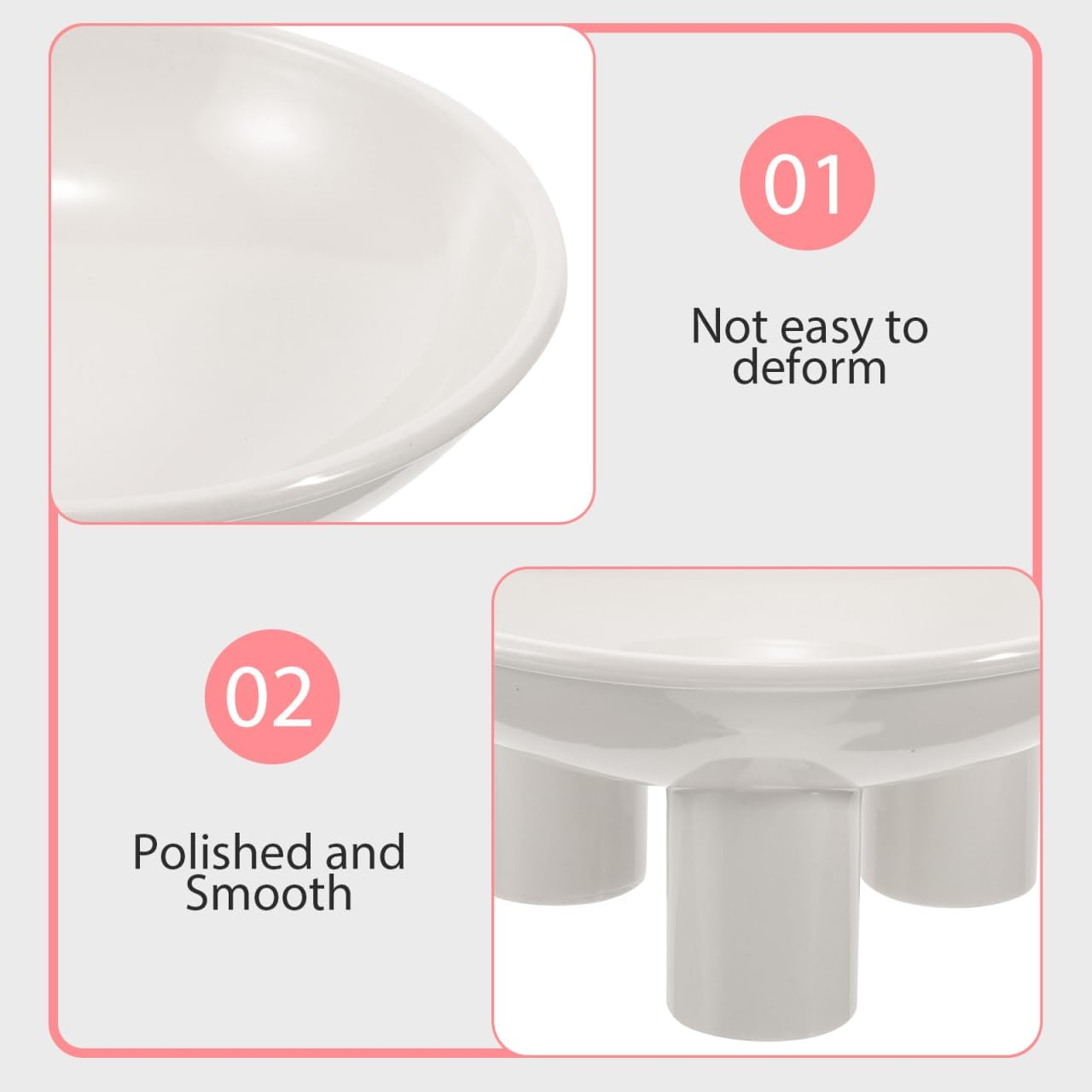 Kisangel Plastic Elevated Cat Bowls, Raised Feeding Bowl Ergonomic Design for Indoor Cats Stylish Home Decor - Pink image number 2