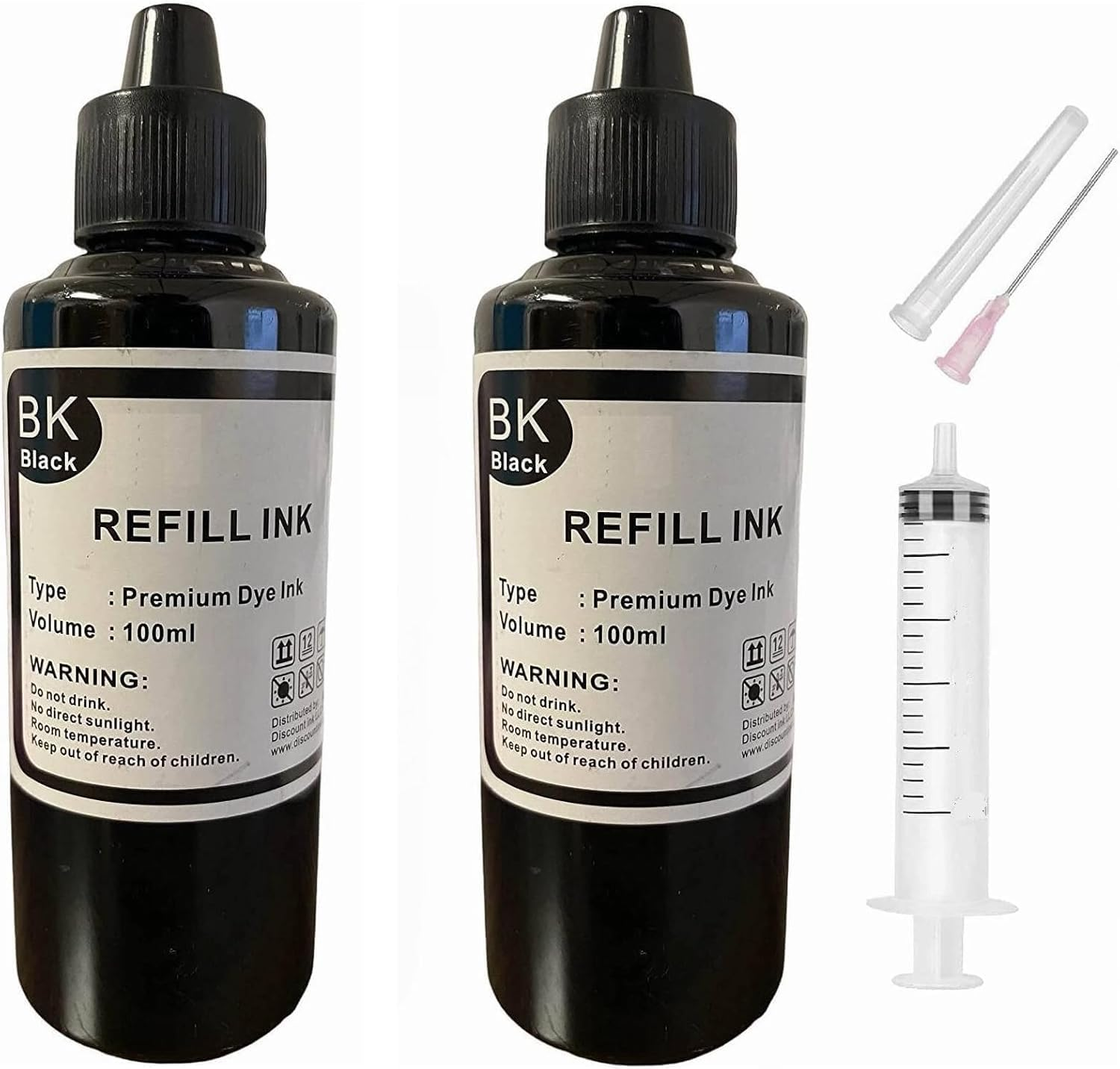Premium Dye Refill Ink, 2 X 100Ml, Black, Compatible with HP 32XL for Smart Tank 355, 450, 455, plus 551, plus 555, plus 558, plus 559, plus 571, plus 655, plus 658, plus 7305