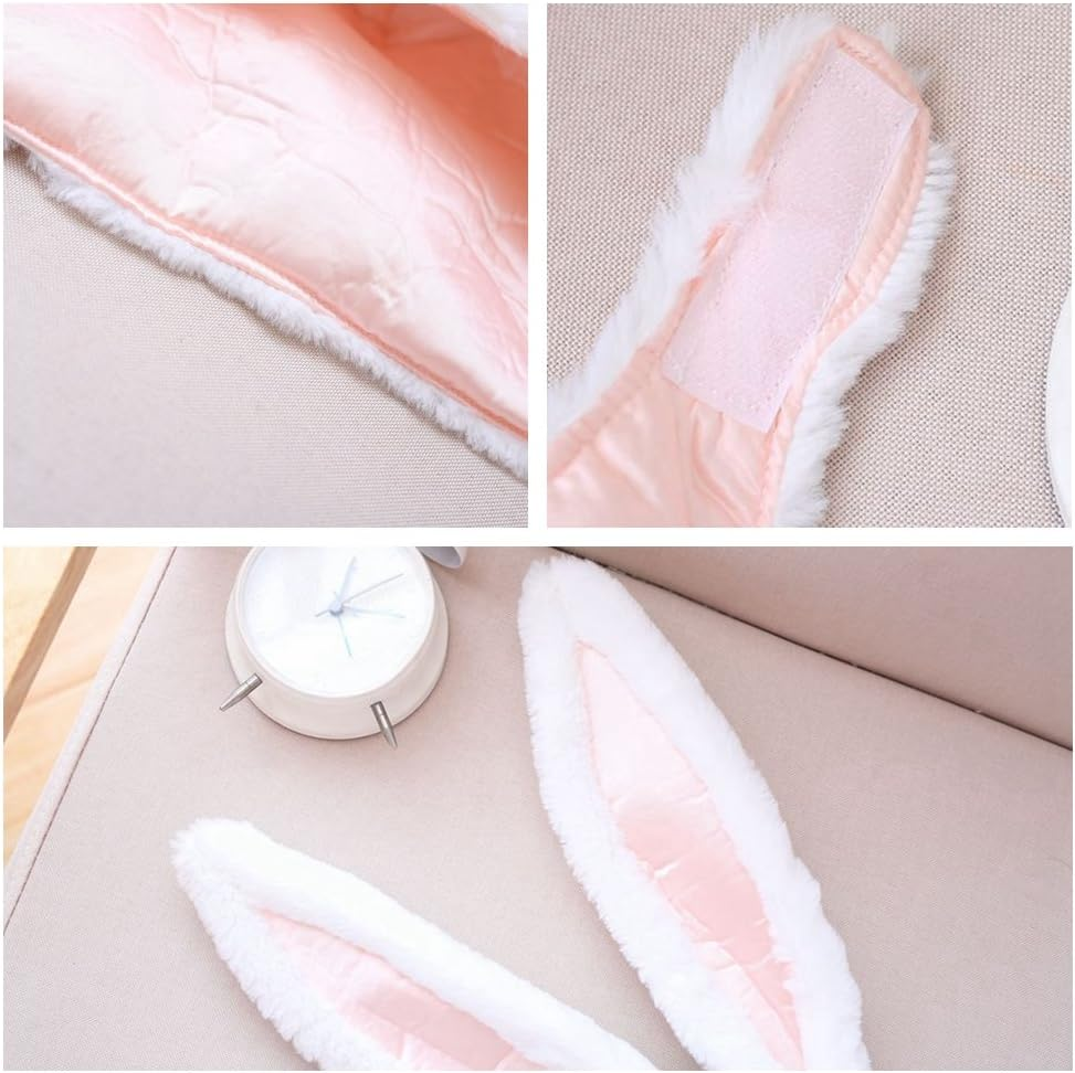 Plush Fun Bunny Ears Hood Women Costume Hats Christmas Gift Warm Soft and Cozy