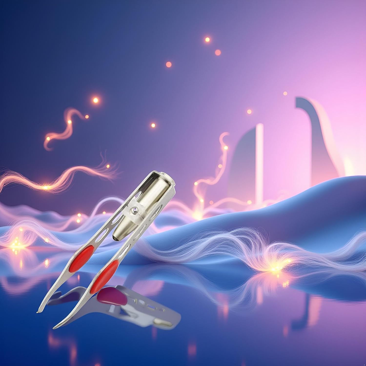 Silver Tweezer with LED Light for Hair Removal Makeup Tool Eyebrow Eyelash for Women Facial Hair, Lash Trimmer,Hair Tweezers,Ingrown for Tweezer,Tweeze,Women'S Hair Removal Tweezers image number 1