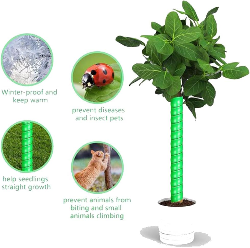 6 Pcs Tree Trunk Protectors &ndash; 2 Sizes Plastic Spiral Tree Guards Wraps, Bark Protector Tubes for Saplings, Shield Trees from Deer, Rabbits, Cats, Rodents, Mowers & Trimmers image number 1