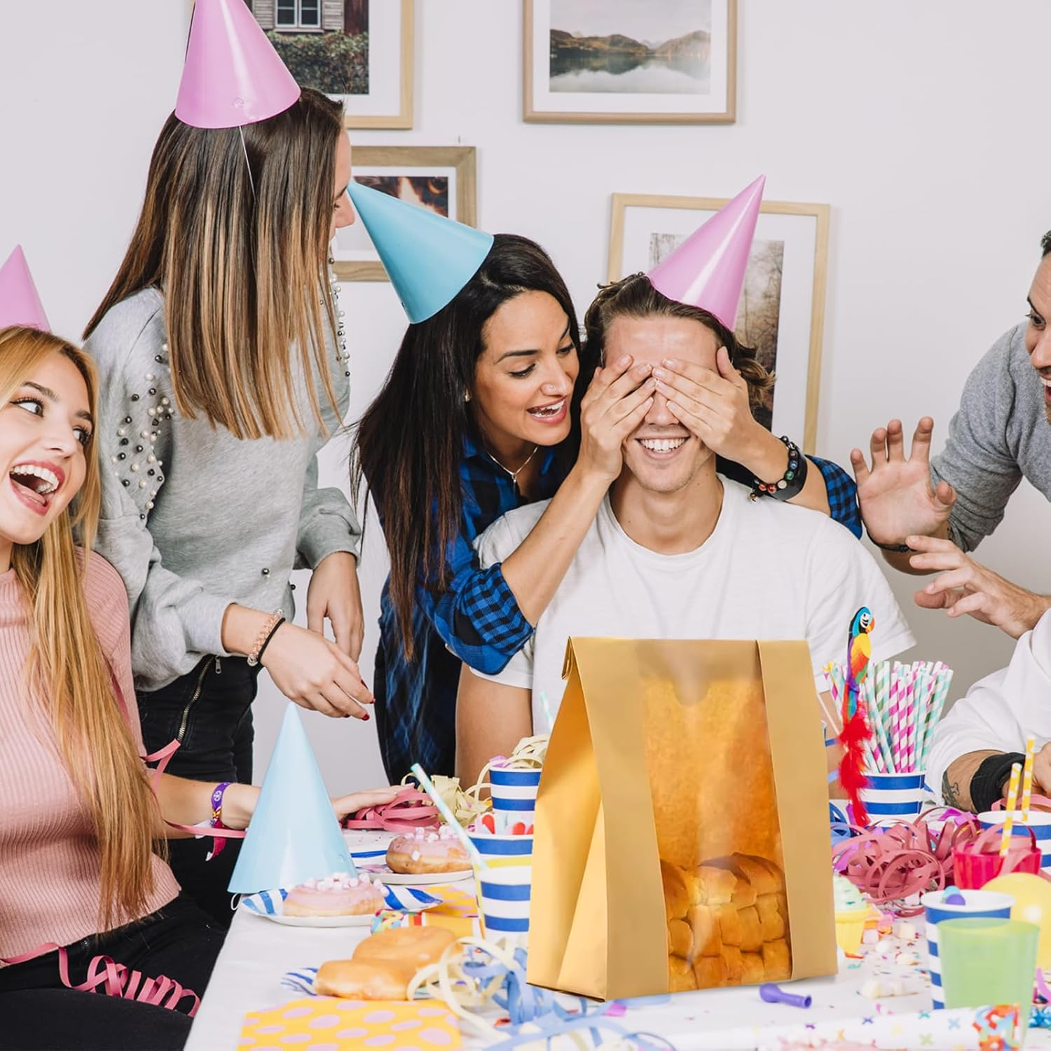 100PCS Bread Bags Kit for Sourdough Rounds,Sour Dough Bread Bag,Cookie Pastry Bag with Sea,Paper Bread Bags for Sourdough,Bakery Supplie,Bread Bags for Homemade Bread,Paper Bags with Label Sticker image number 5