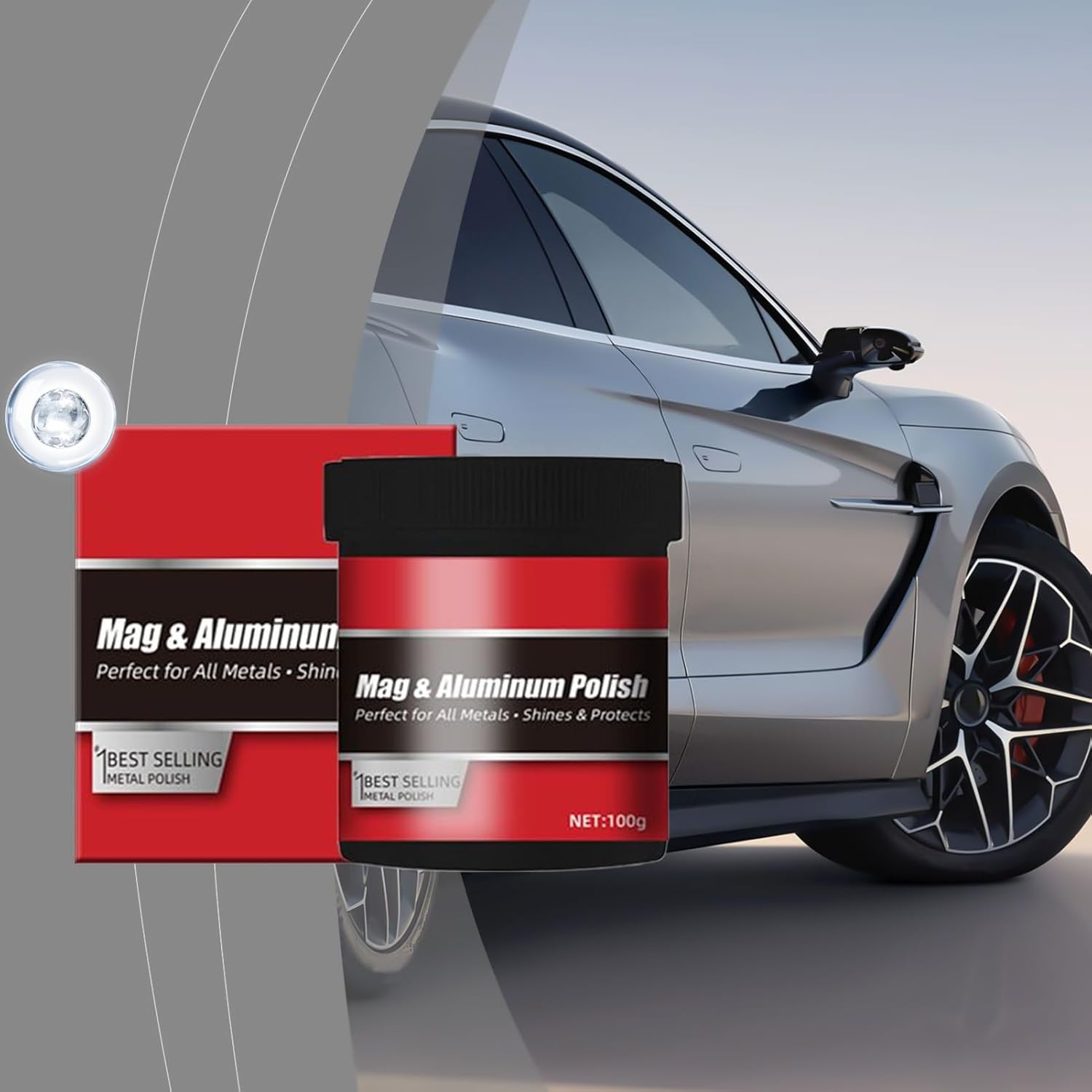 Car Paint Polish, Scratch Removal Paste, 100G Automotive Detailing Compound for Repair, Abrasive Polish Cream for Exterior Trim, Vehicle Care Solution for Truck SUV RV Wheel Mechanical image number 3