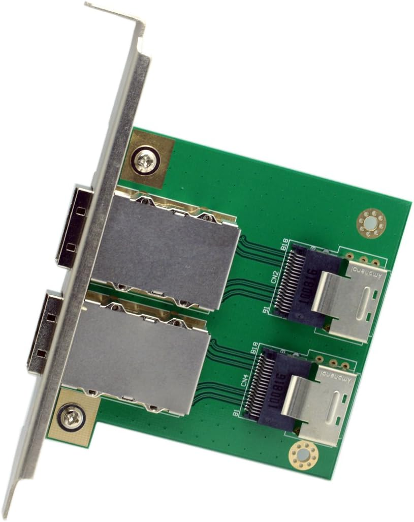 Cablecc Dual Ports Mini SAS SFF-8088 to SAS 36Pin SFF-8087 PCBA Female Adapter with PCI Bracket image number 4