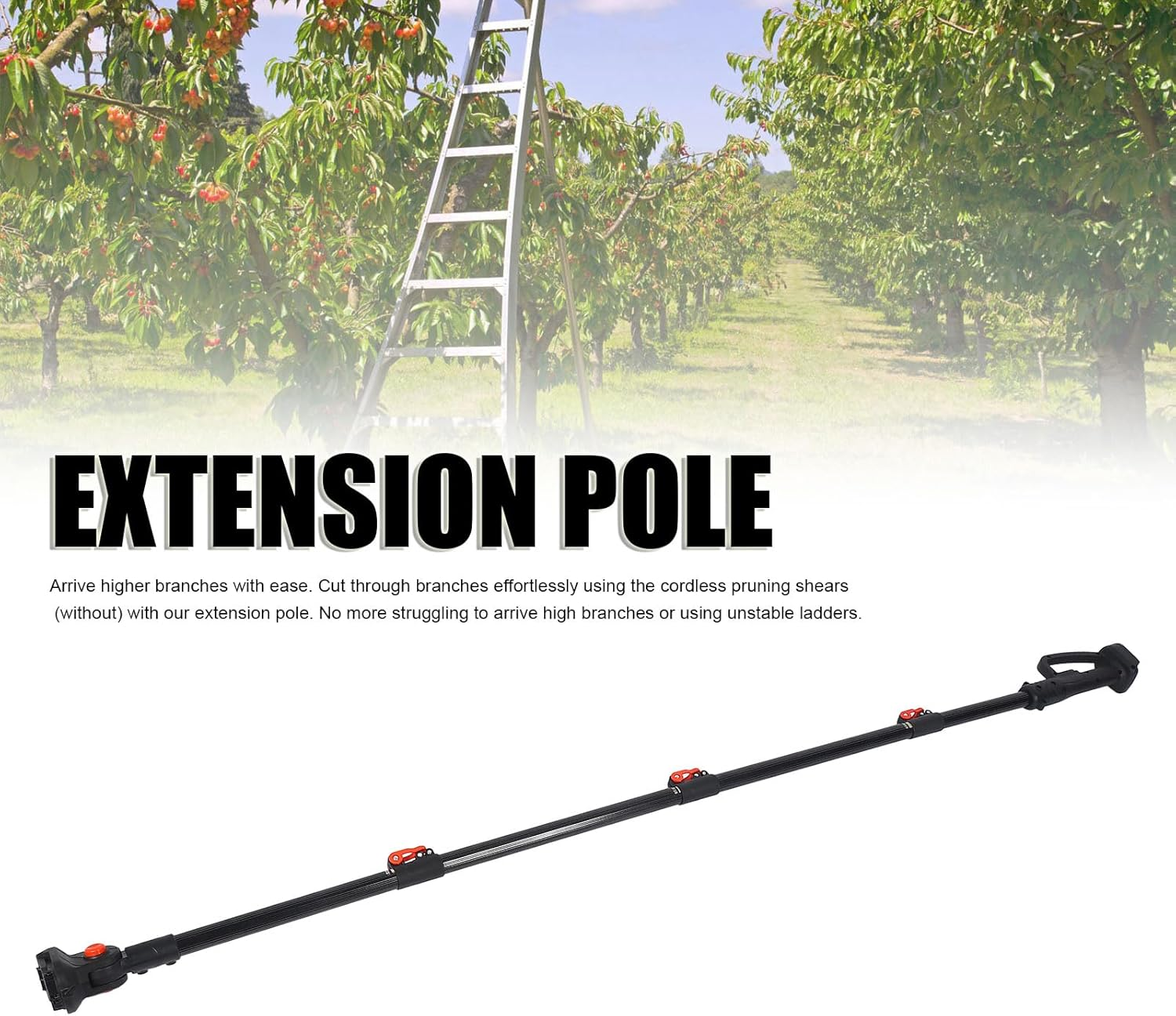 Cordless Pruning Shear Extension Pole, Aluminum Telescopic Pole for Cordless Pruning Shears Chainsaw High Branch Trimmer, for BL1820 BL1830 BL1840 BL1850 BL1860 Batteries image number 6