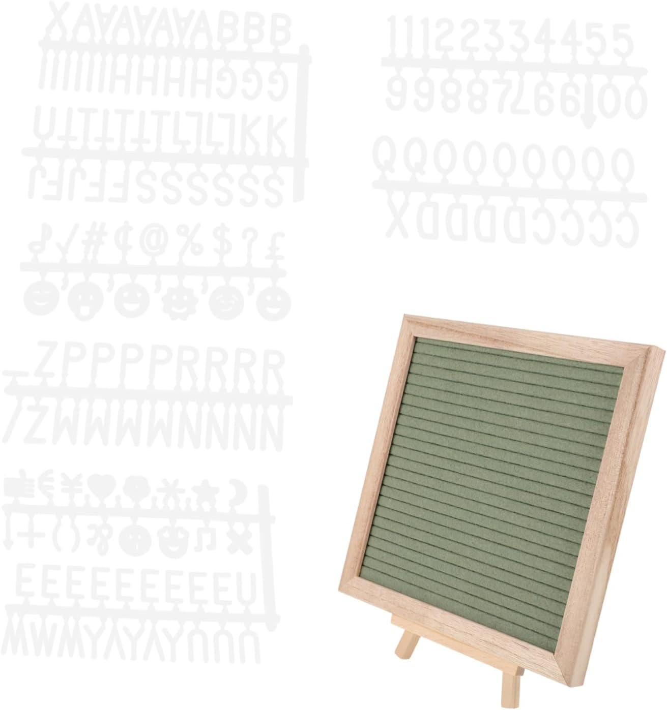 Wooden Letter Board DIY Felt Letters 20Cm Avocado Green Nursery Decor Memo Board Stand for Baby Photo Props and Announcement Sign