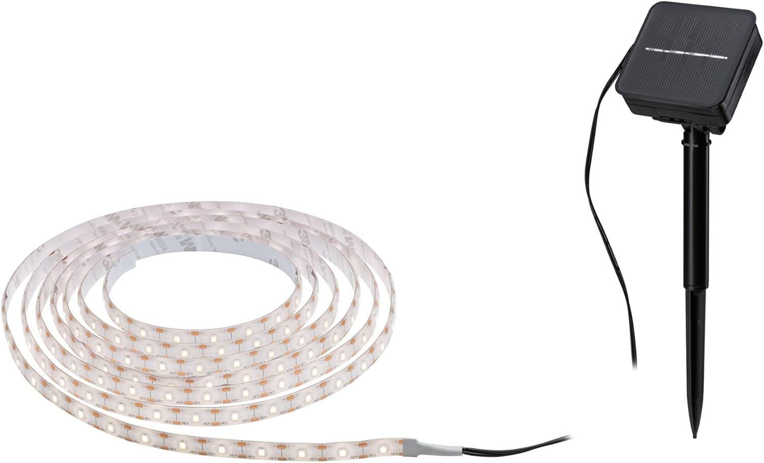 Paulmann 78896 LED Strip Solar 3 M with Twilight Sensor and Battery IP44 0.3W 48Lm 60Leds/M 2700K Warm White Black Plastic image number 5