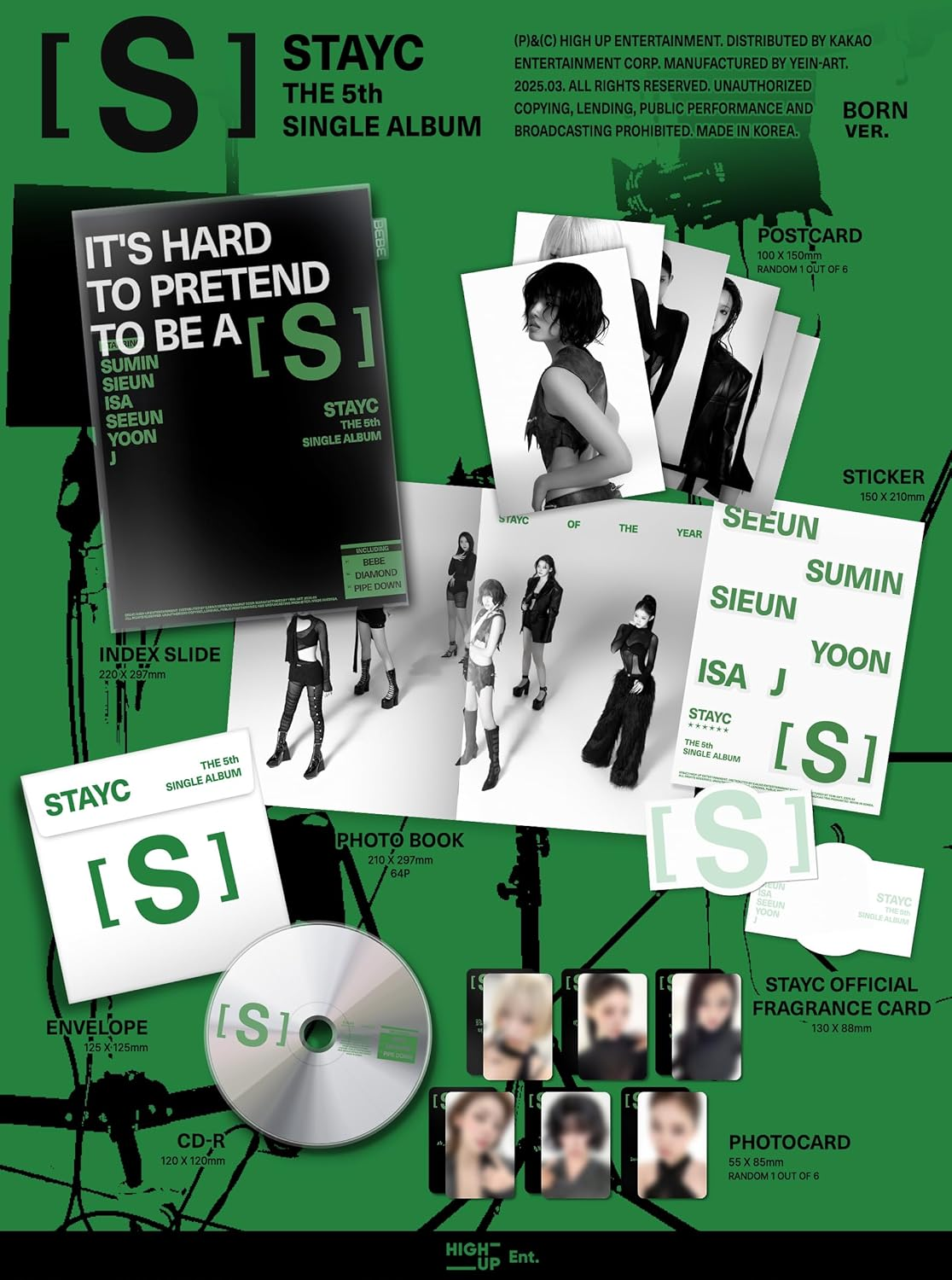 STAYC S 5Th Single Album Standard Random Version Cd+64P Photobook+1Ea Index Slice+1P Photocard+1P Fragrance Card+1P Postcard+1Ea Sticker+Tracking Sealed image number 4