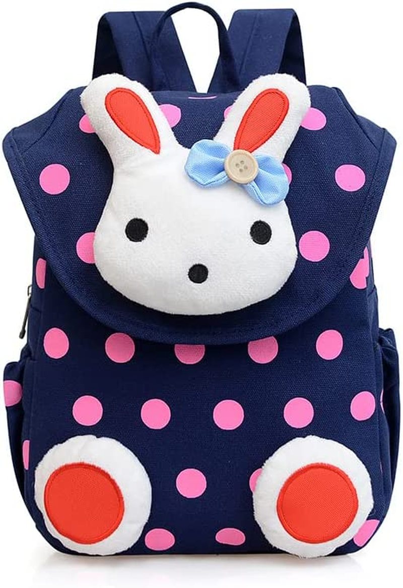 MOREBEST Cute Rabbit Kids Backpack Baby Girls Book Bag Little School Bag Kindergarten Best Gift 1-5 Years Old Nursery Toddler Dark Blue image number 3