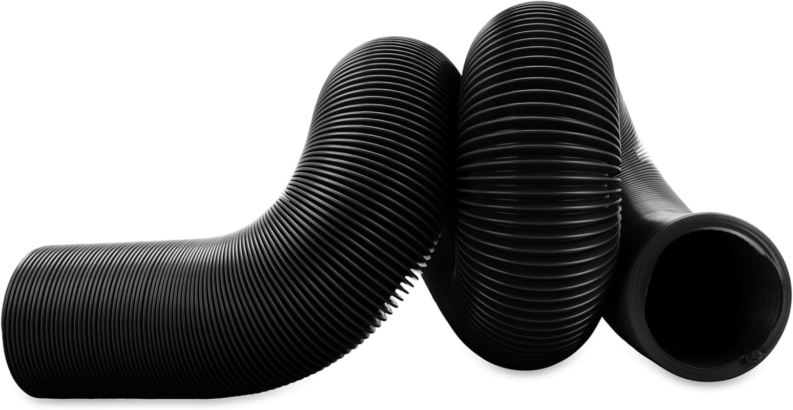 Camco 20-Foot RV Sewer Hose | Features a Durable HTS Vinyl Construction, Designed to Work with Threaded and Slip Fittings, and Has a 3-Inch Diameter Opening (39611), Black