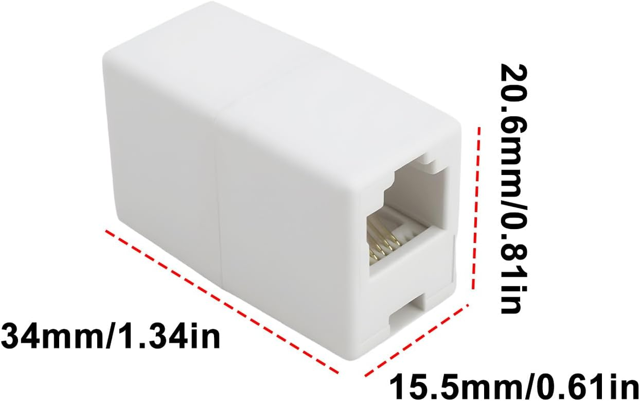 VGOL 4Pcs RJ11 6P4C Coupler Female to Female Adapter for Landline Phone Fax ADSL Modems image number 1