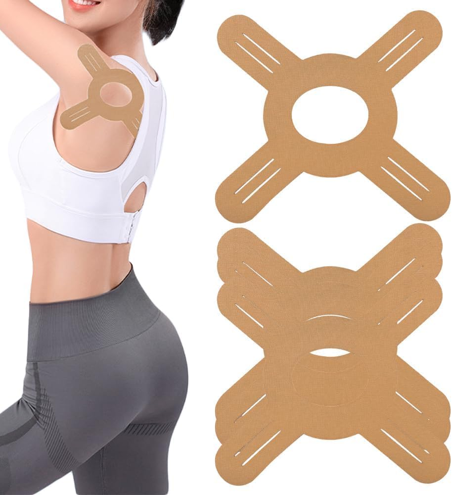 Breathable Precut Sports Athletic Strips Tape Knee Support Stickers, 10Pcs Elastic Athletic Strips Knee Support Patch Stickers, Precut Kinesiology Tape for Knees, Khaki