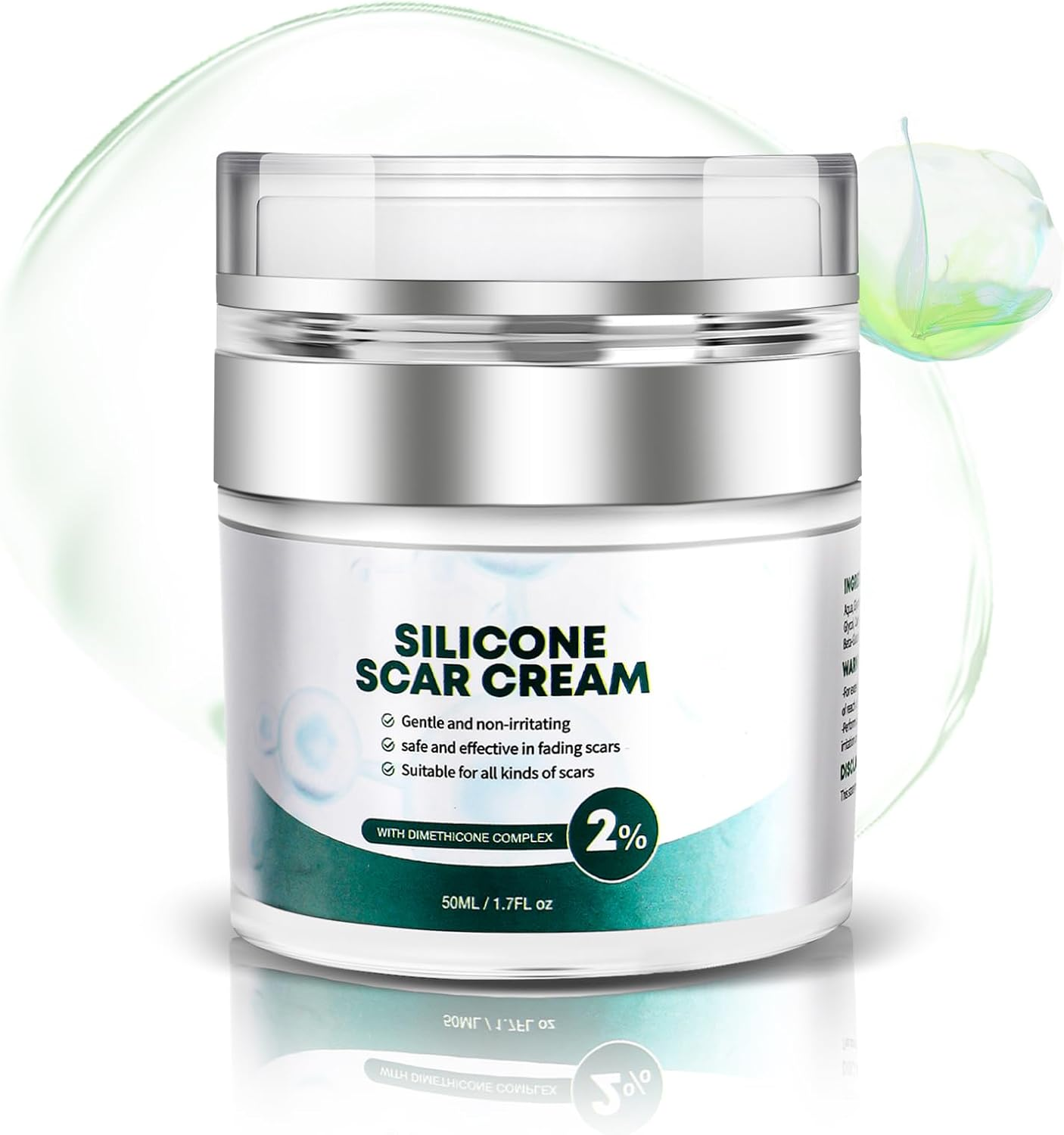 Advanced Scar Cream, Silicone Gel for Scars, Professional Scar Removal Cream for Surgical Scars, Stretch Marks, Old and New Scars 1.7 Oz(50Ml)