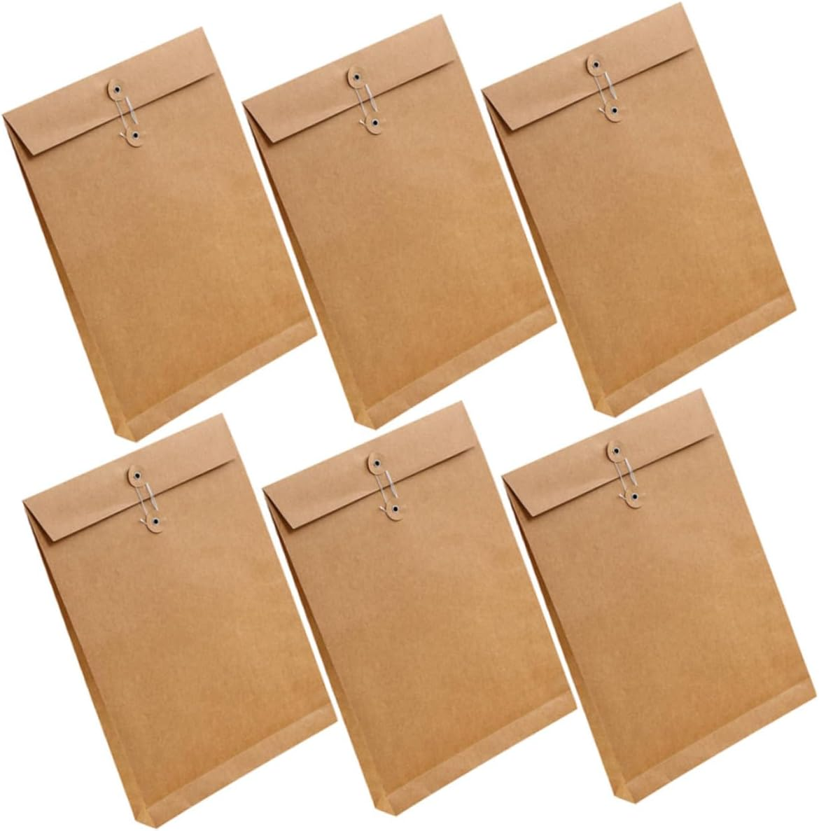 Happyyami 6Pcs A4 Kraft Paper File Bags 24X34X4Cm Structured Bottom Document Carriers Business Paper Organizer Holders Office Stationery Storage image number 3