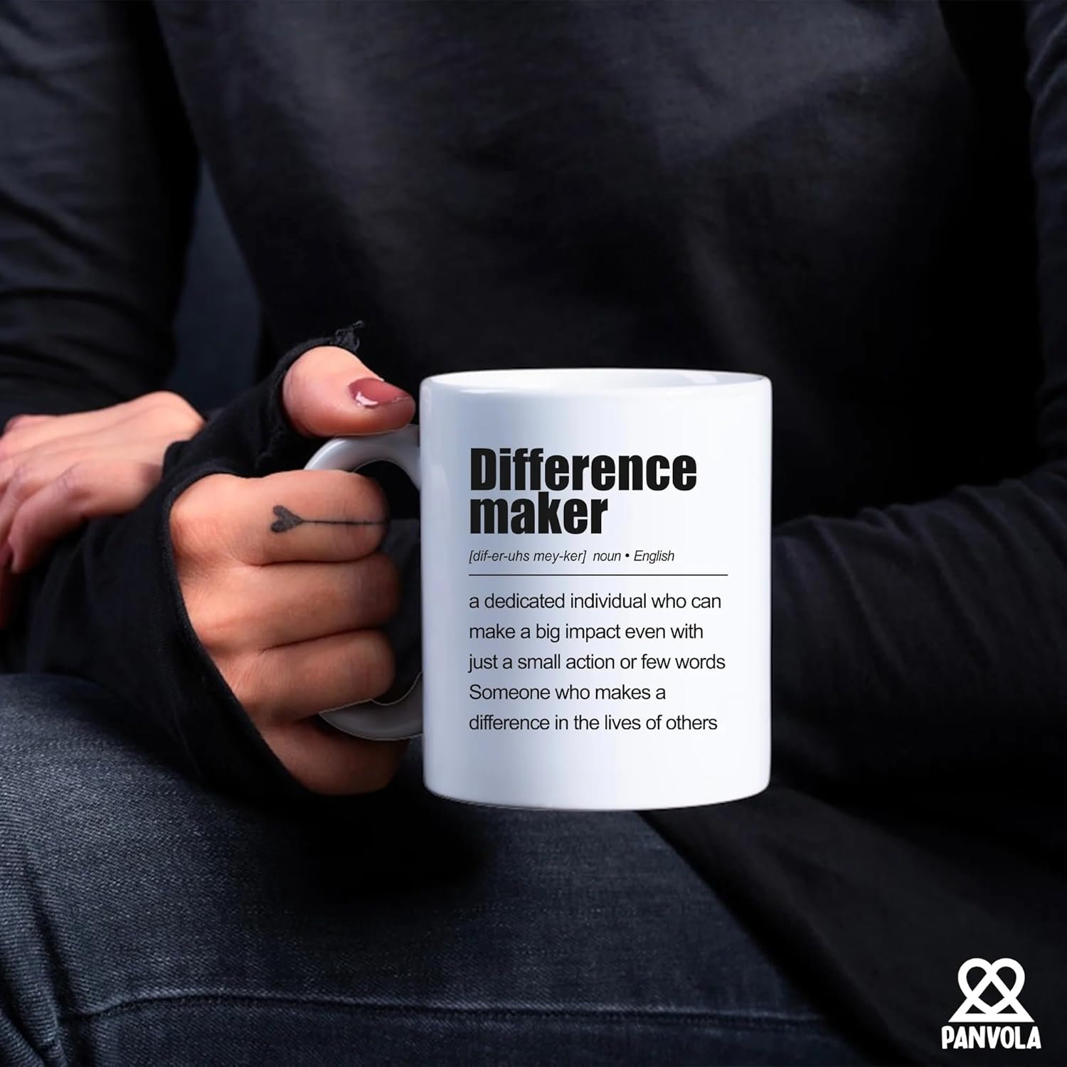 Difference Maker Definition Mug Inspirational Gifts for Women Men Retirement Gifts to Coworkers Boss Leader Teacher Ceramic Mug 11 Oz White image number 3