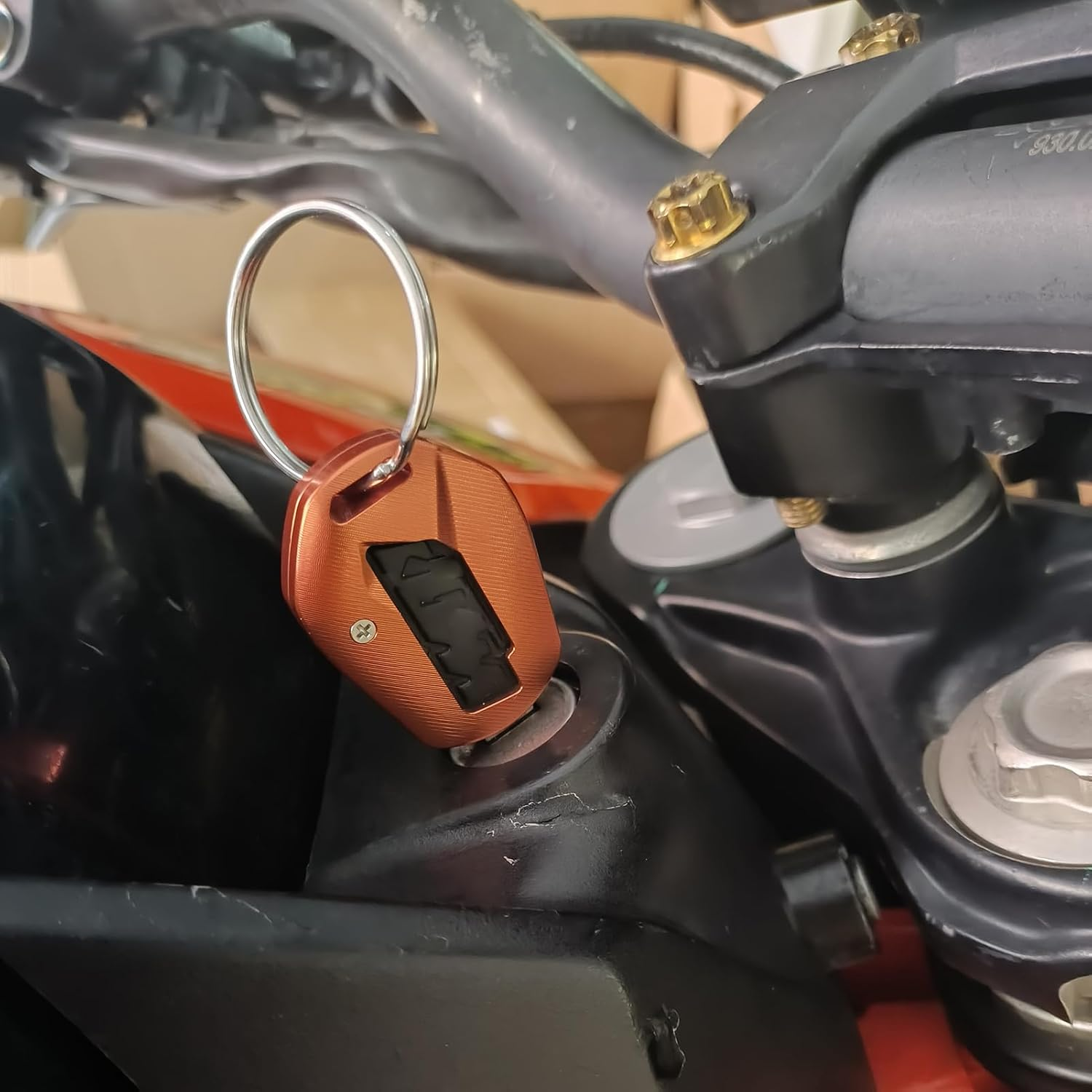 Fullibars Motorcycle Key Cover Compatible with KTM Duke 125/200/250/390/690,RC 125/200/250/390 ADV Aluminum Key Holder Key Chains image number 1