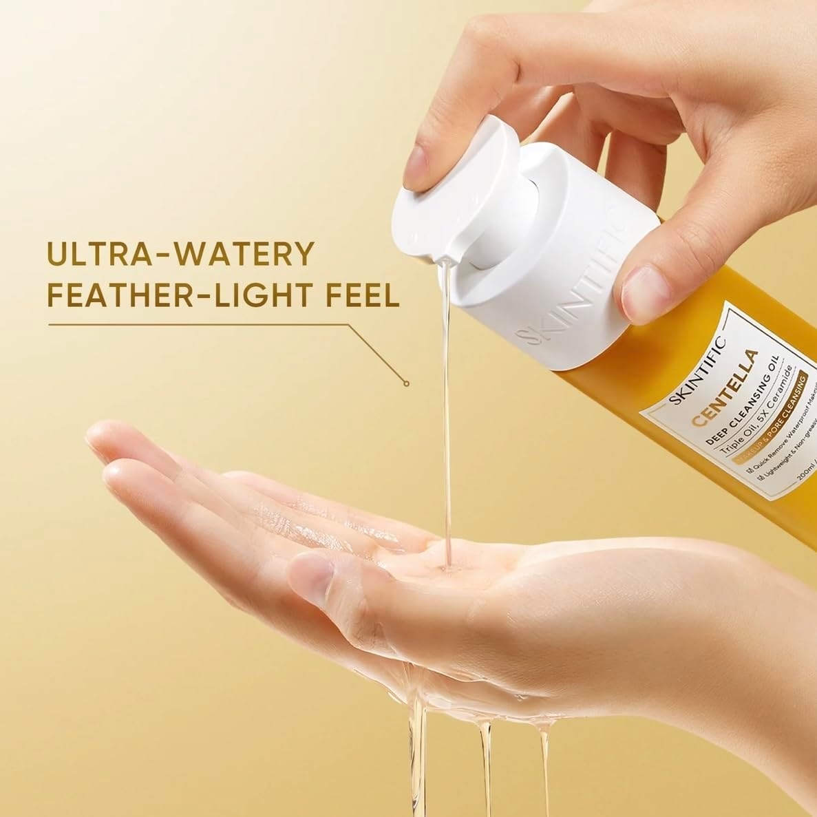 SKINTIFIC Centella Deep Cleansing Oil, Triple Oil System, 200Ml, Makeup and Pore Cleansing image number 4