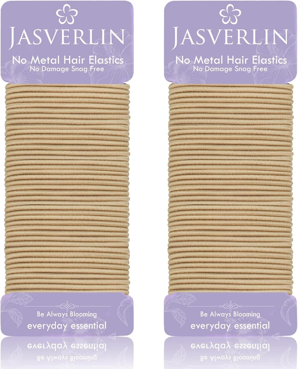 JASVERLIN 2Mm Light Blonde Elastics Hair Ties, Thin Ponytail Holder Hairtie for Women Girls Kids Fine to Medium Texture, No Pull Damage-Free Stretchy Rubber Band Accessories 80 Pcs image number 1