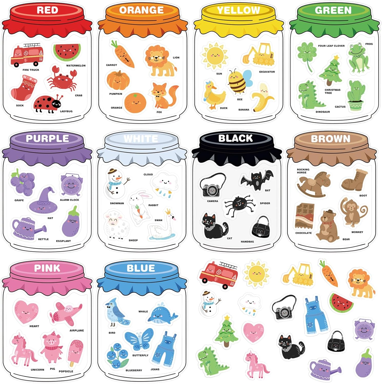 10 Pieces Color Sorting Toys, Educational Flash Cards image number 3