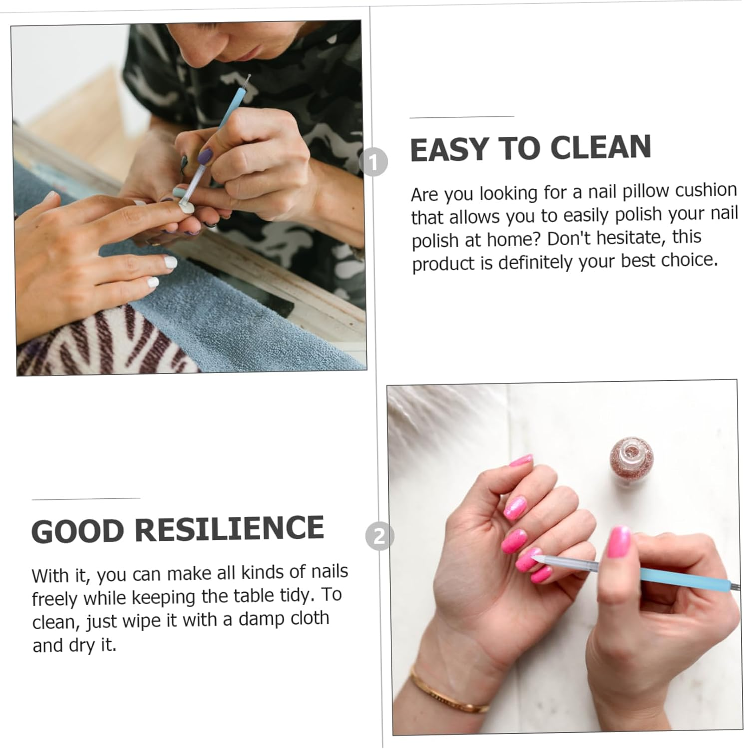 FOMIYES Manicure Hand Pillow Comfortable Wrist Support Portable Nail Art Arm Rest for Salon - Purple image number 6