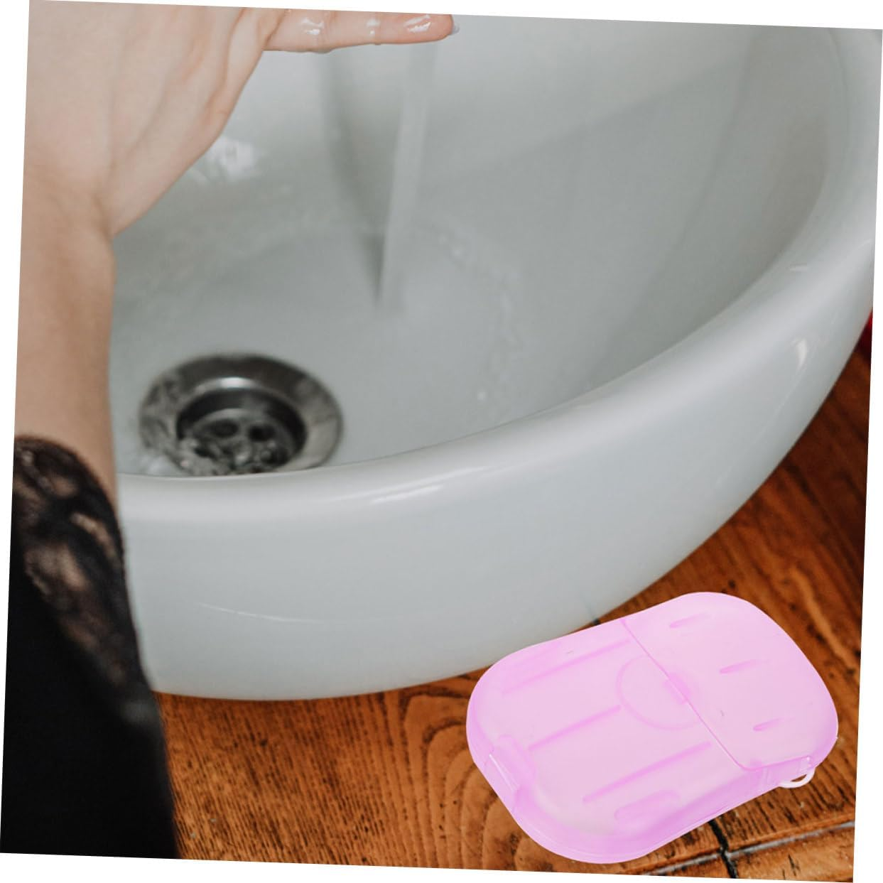 Travel Soap Sheets Portable Hand Wash Soap 15 Boxes Purple for Outdoor Camping Hiking Children&rsquo;S Travel Toiletries image number 1