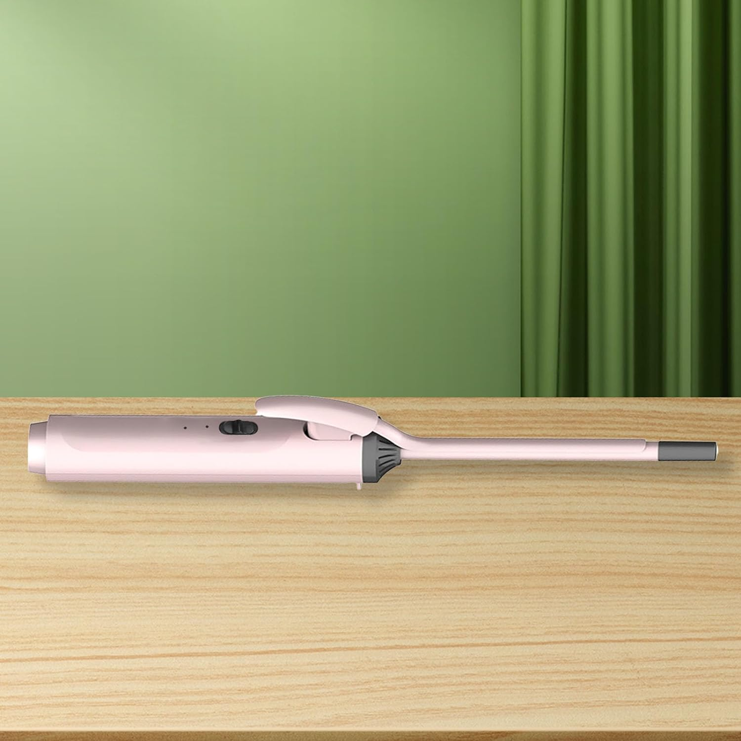 Heat Curling Iron, Heating Portable Easy to Use Skinny Hair Curling Iron Wand (9Mm Two Level ‑ Pink) image number 4