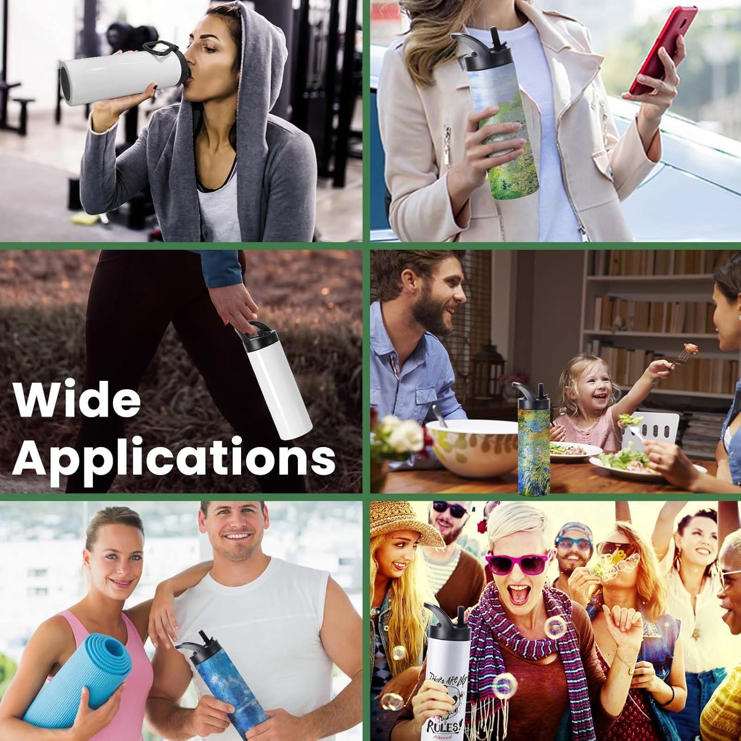 20Oz Sublimation Cup Set for Cup Heat Press Machine, Cafultgo 4-Pack with Lid & Straw, Double Wall Insulated, Great for Travel & Outdoor (4)