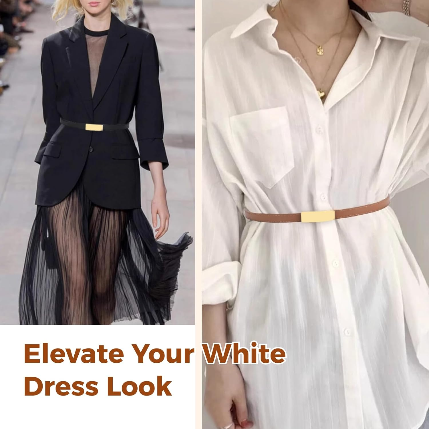 3-Pack Women'S Skinny Leather Belts with Adjustable, Turn-Lock Buckle, Fashion Accessory for Dresses, Jeans, Coats, Durable, Stylish, Perfect for Casual and Formal Wear, Fits Waist Sizes 20-34 Inches image number 5