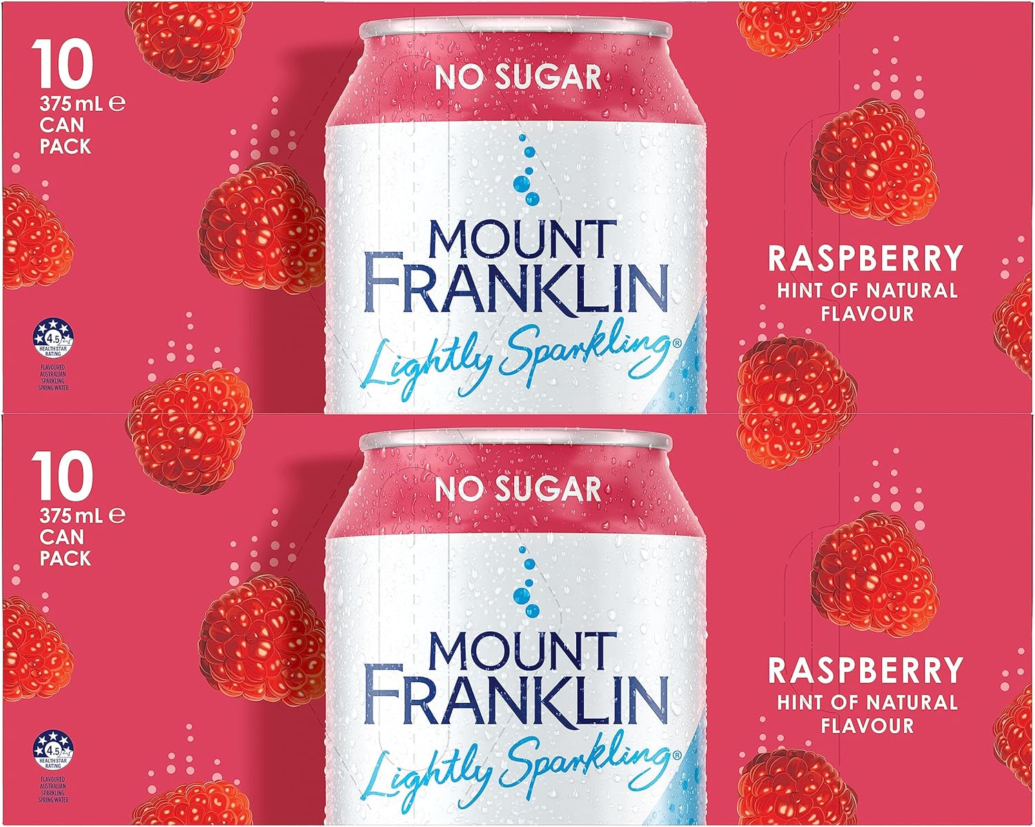 Mount Franklin Lightly Sparkling Water Raspberry Multipack Cans 20 X 375 Ml image number 3