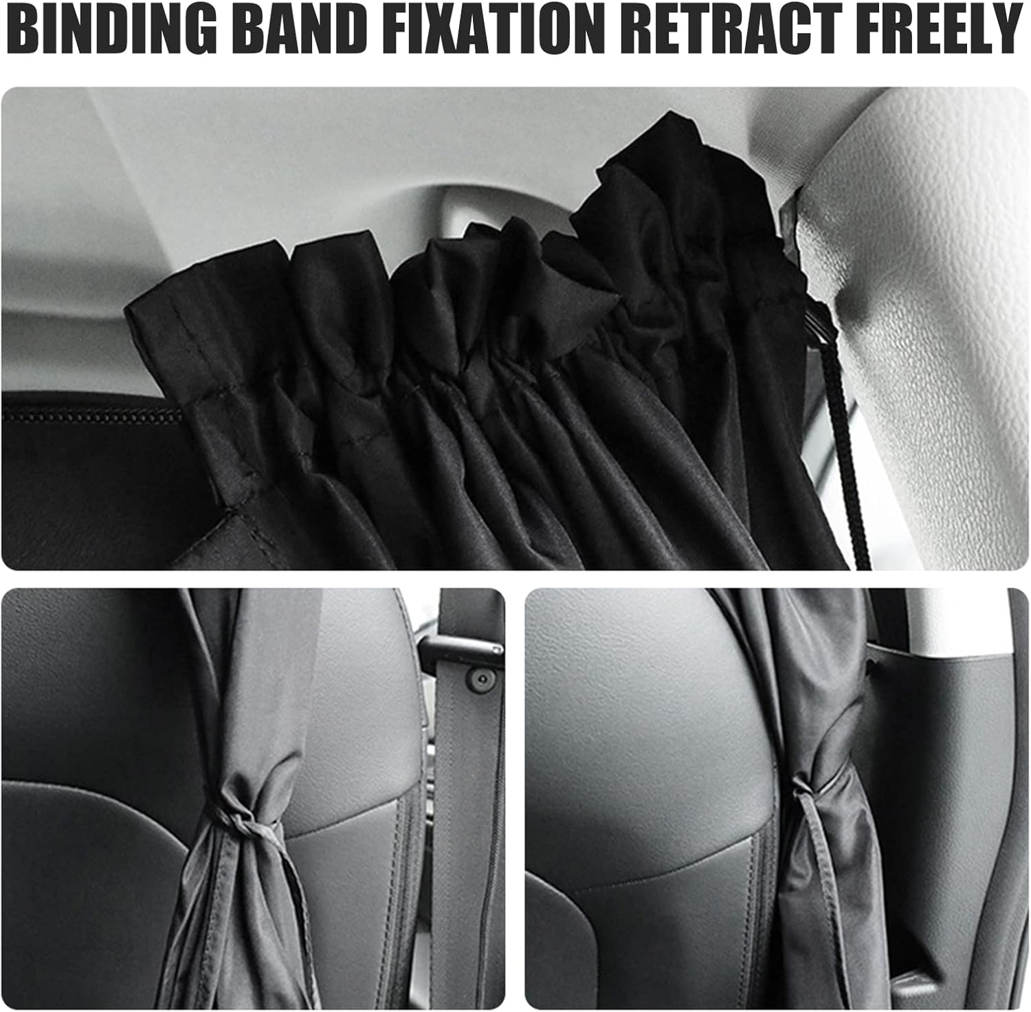 Car Privacy Curtains, Universal Car Window Shades Light Blocking Sunshades, Auto Blackout Curtains Baby Shades Wide Sedan SUV Sunshade Screen Covers for Travel Camping Nap Sleeping image number 4