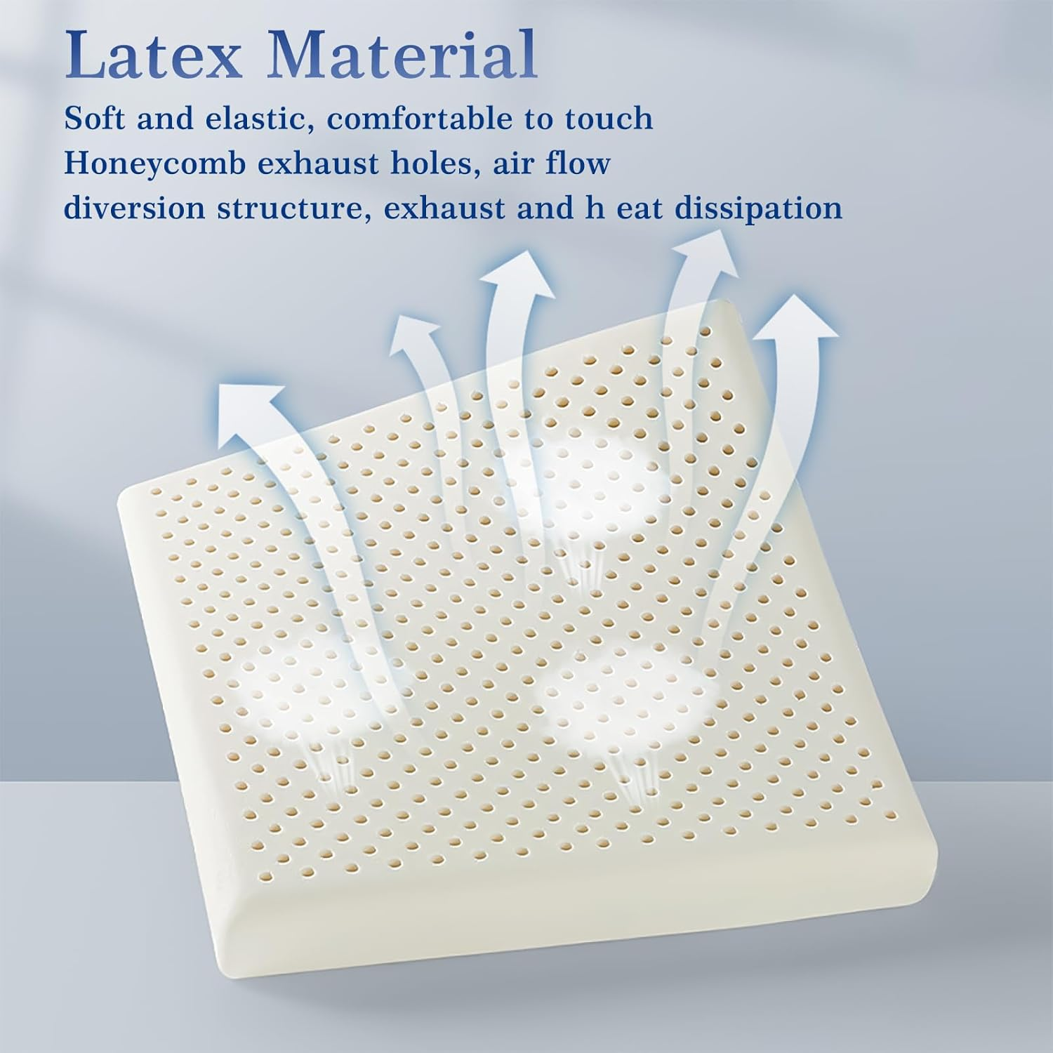 Seat Cushion Large 43X43X6Cm Super Elastic Latex Office Chair Cushion Car Home Office Seat Cushions Softness Breathable Anti-Slip Washable (Light Grey Ice Silk) image number 6