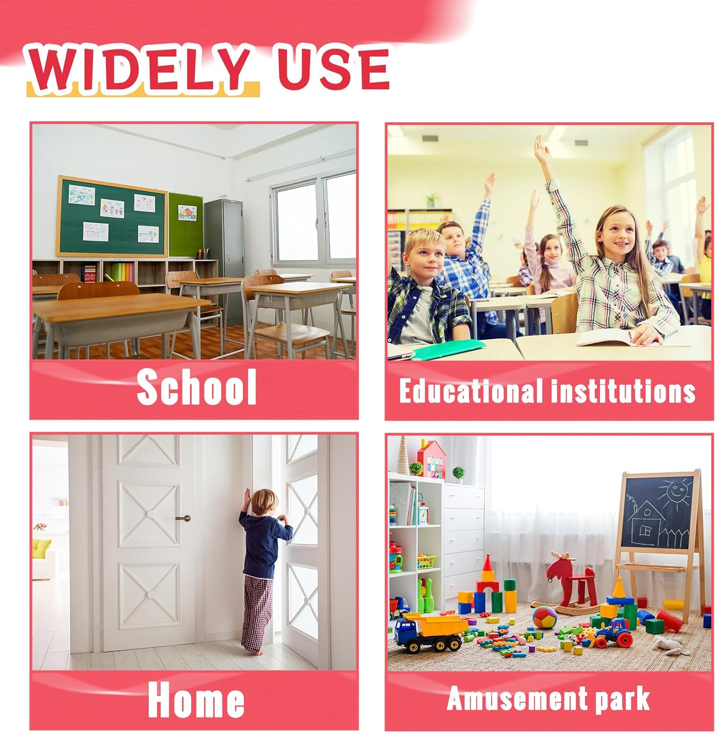 6 Pcs Door Pinch Guard Baby Proofing Jam Shield Door Finger Pinch Guard 47.2 X 7 Inch Hinge Cover Protectors for 90 and 180 Degree Gates Kids Pets Safety