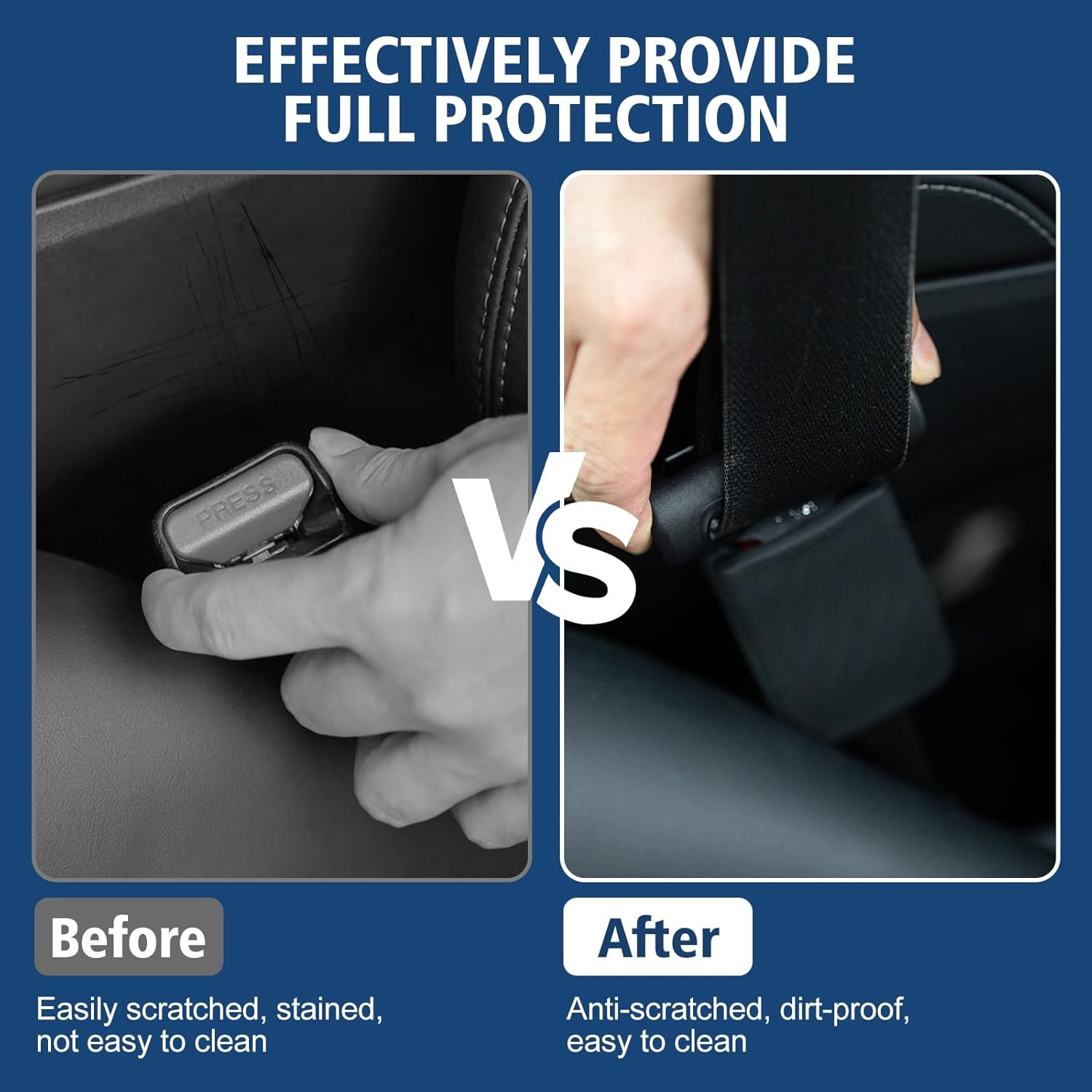 Rislobx Seat Belt Buckle Cover Fit for Tesla Model 3 Model Y, 2PCS Silicone Seatbelt Buckle Holder Seat Belt Lock Button Protector Car Interior Accessories (Black) image number 2