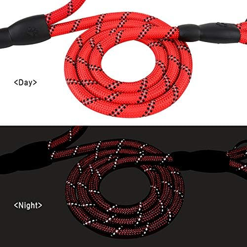 Plutue Pet Rope Dog Leash 6Ft Long,Traffic Padded Two Handle,Heavy Duty,Reflective Double Handles Lead for Control Safety Training,Leashes for Large Dogs or Medium Dogs,Dual Handles Leads(Red) image number 2