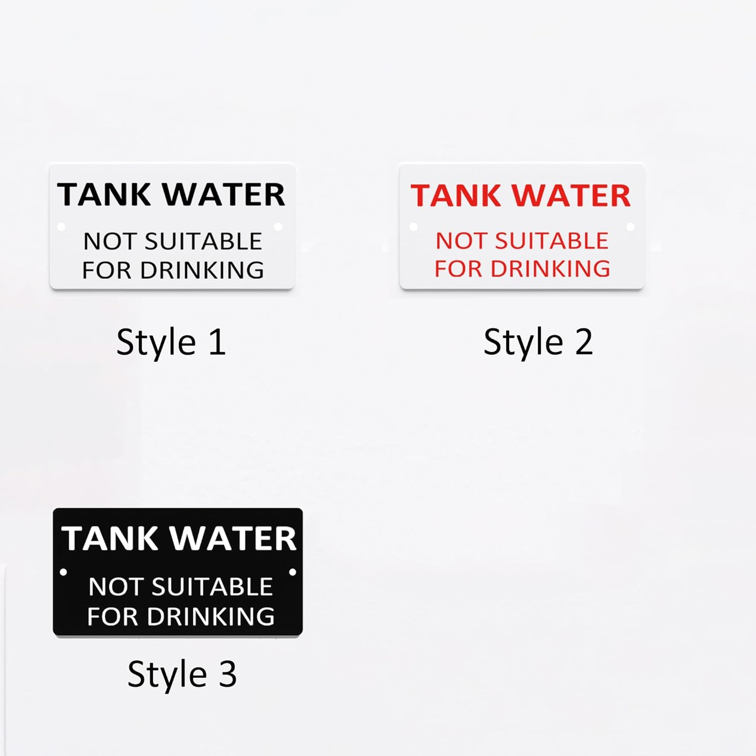 Tank Water Not Suitable for Drinking, Water Tank Sign Plaque, Security Notice Waterproof Sign 100X200Mm image number 2