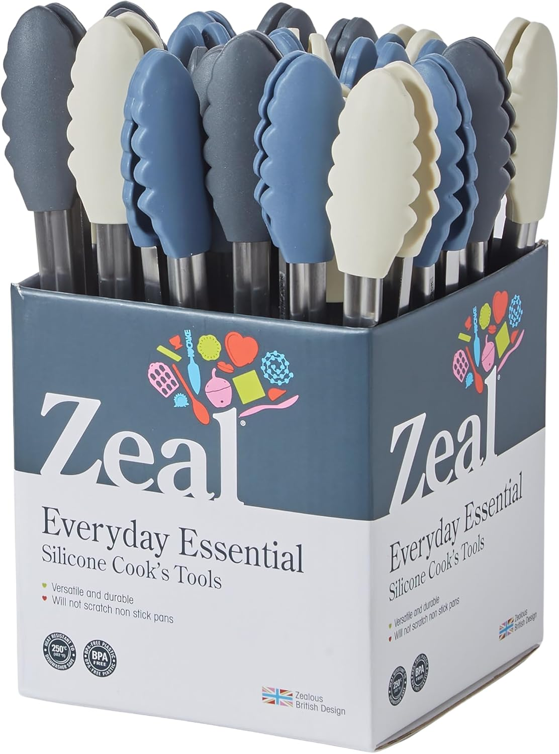 Zeal Cosy Mini Silicone Tongs, Assorted (3-Pieces) image number 2