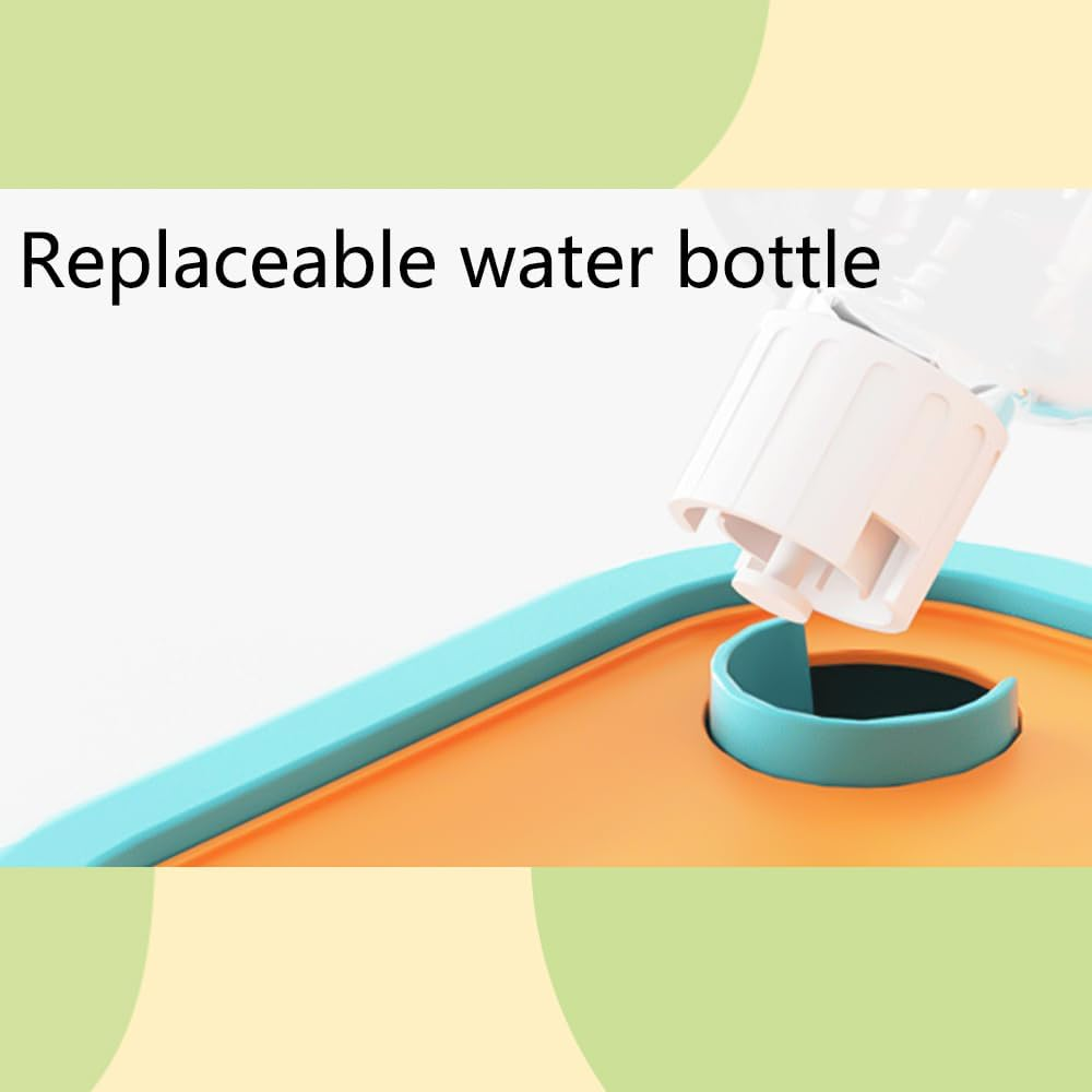 Slow Feeder Dog Bowl, Slow Feeder Dog Cat Bowl with Automatic Gravity Water Bottle Set, for All Size Dogs Cats, Slow Eating, Stop Gulping, Promotes Digestion and Reduces Vomiting. (Gery White) image number 5