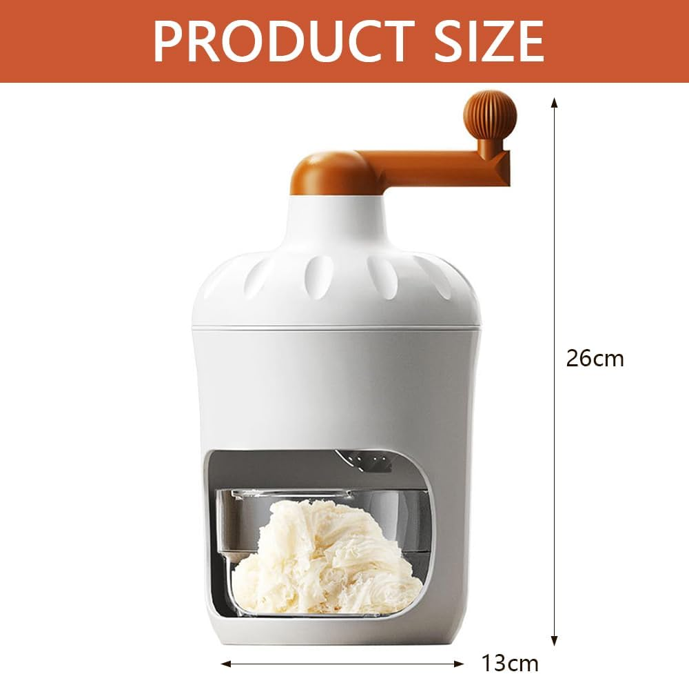 MUSONG Manual Shaved Ice Machine, Portable Hand-Crank Snow Cone Maker with 3 Ice Trays, Small Ice Crusher for Smoothies, Slushies, Frozen Drinks, Summer Parties, Camping & Outdoor Use image number 1