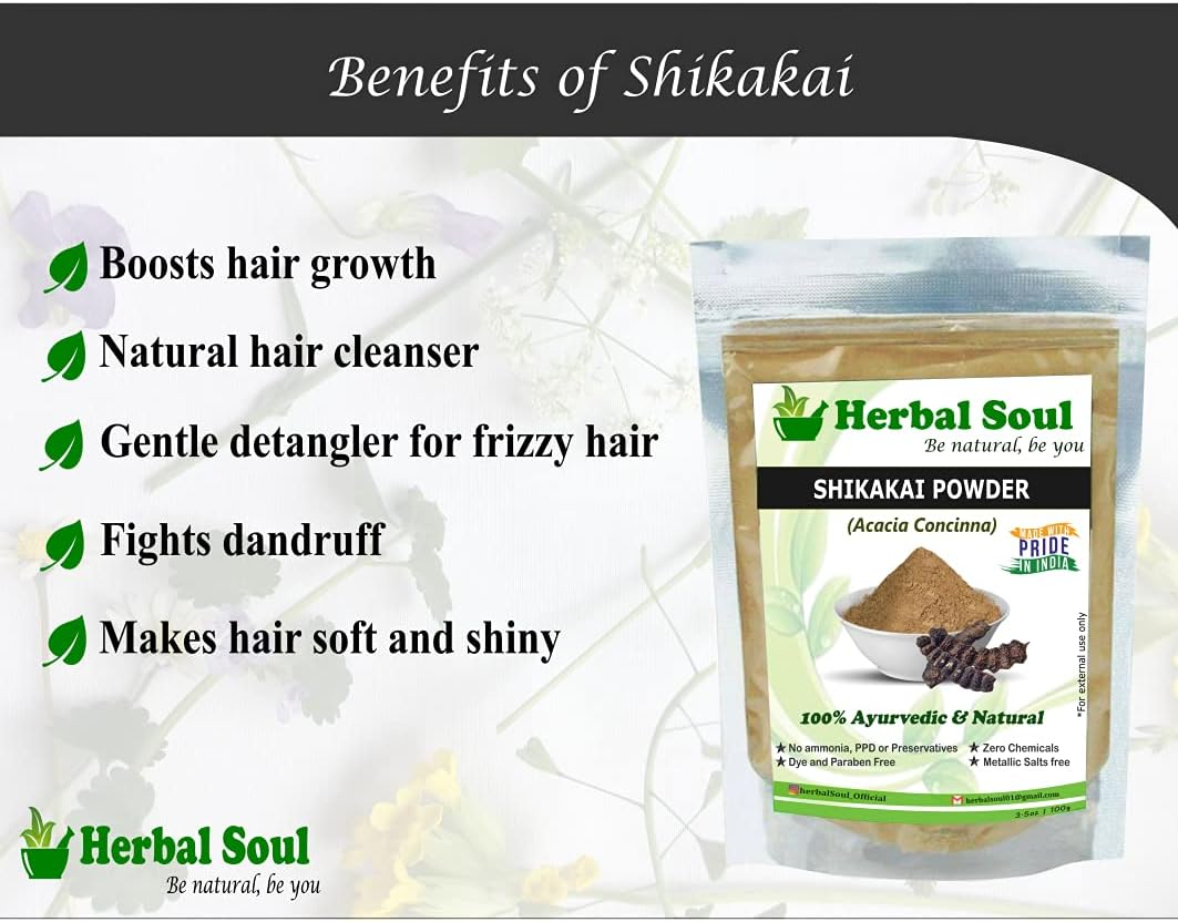 Herbal Soul Combo of Reetha Powder (100G) + Shikakai Powder (100G) for Hair, 200G image number 2
